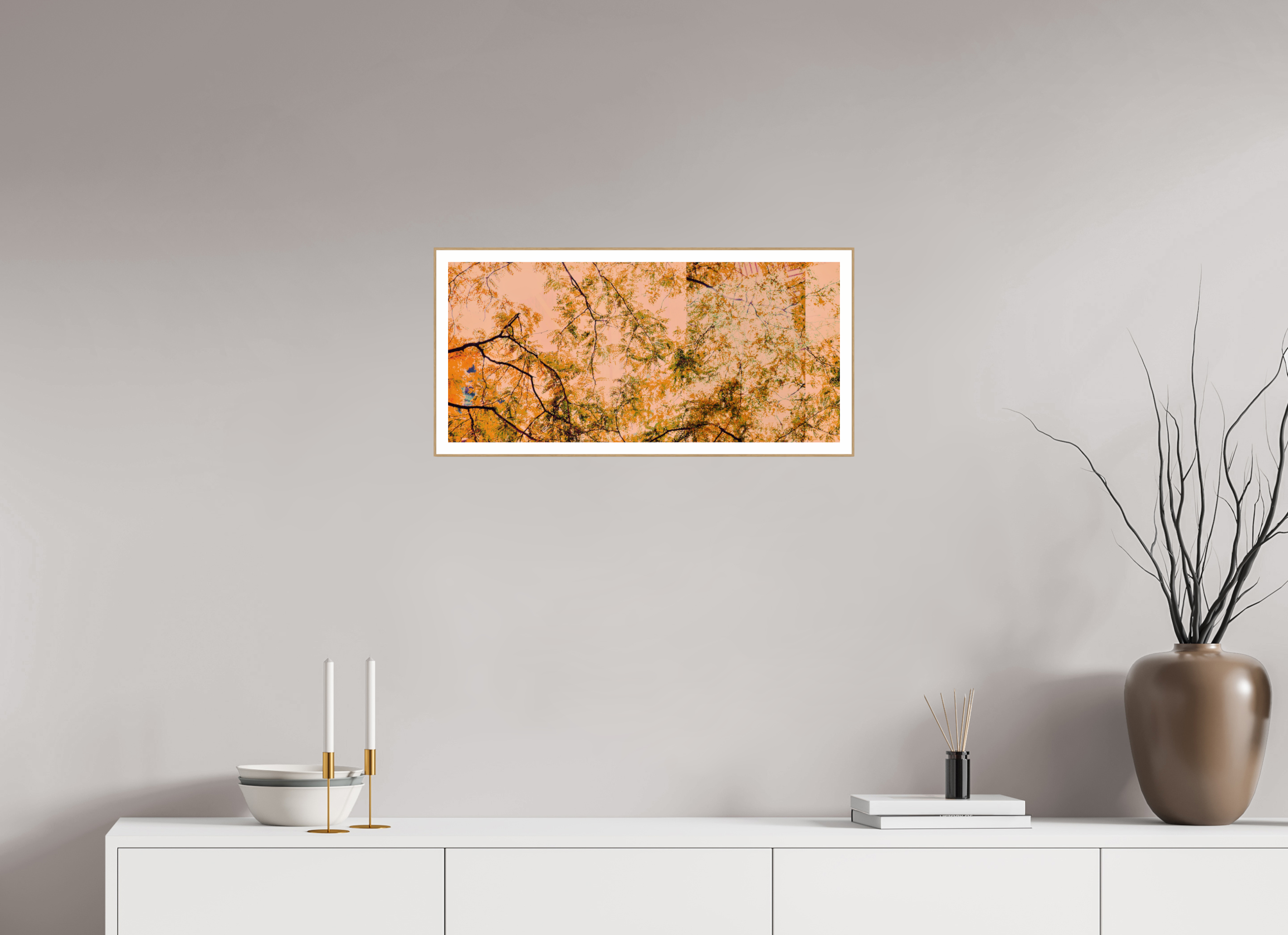 26.1 x 12″, Solid Wood ArtBox (Oak) Cherry Trees