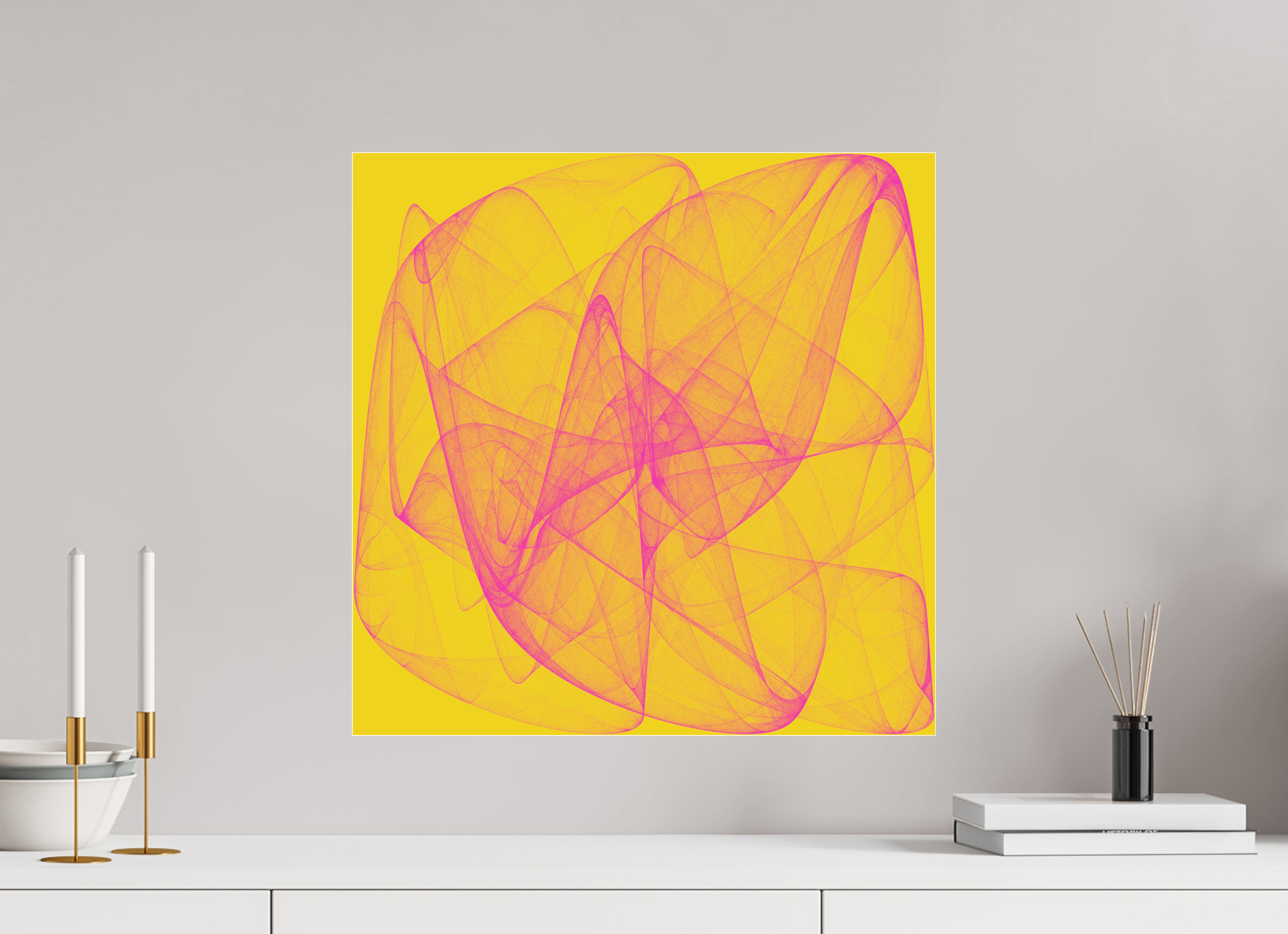 20 x 20″, Photo Print Under Acrylic Glass Yellow Stuff