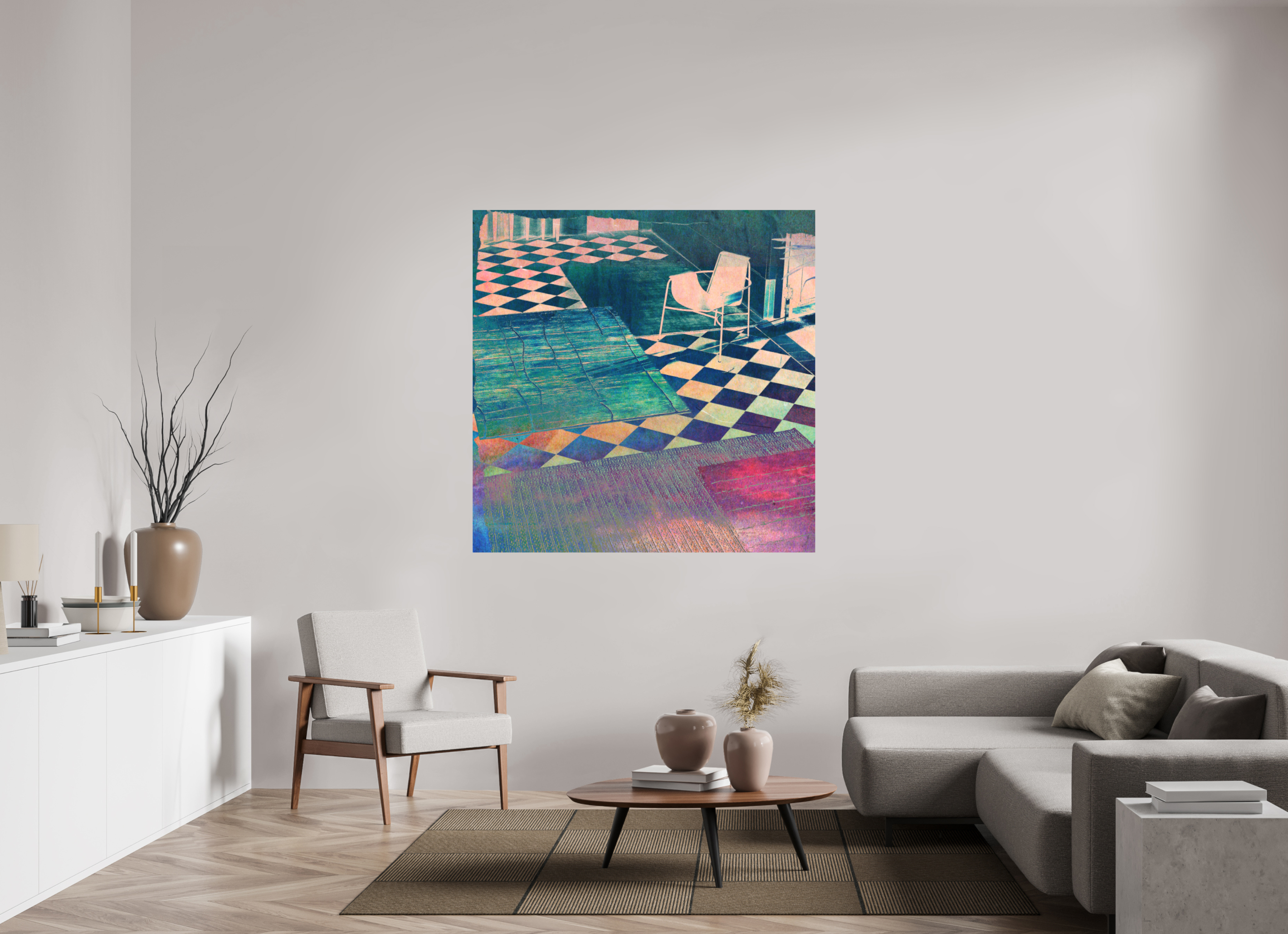 55 x 55″, Direct Print on Forex Musical Chairs