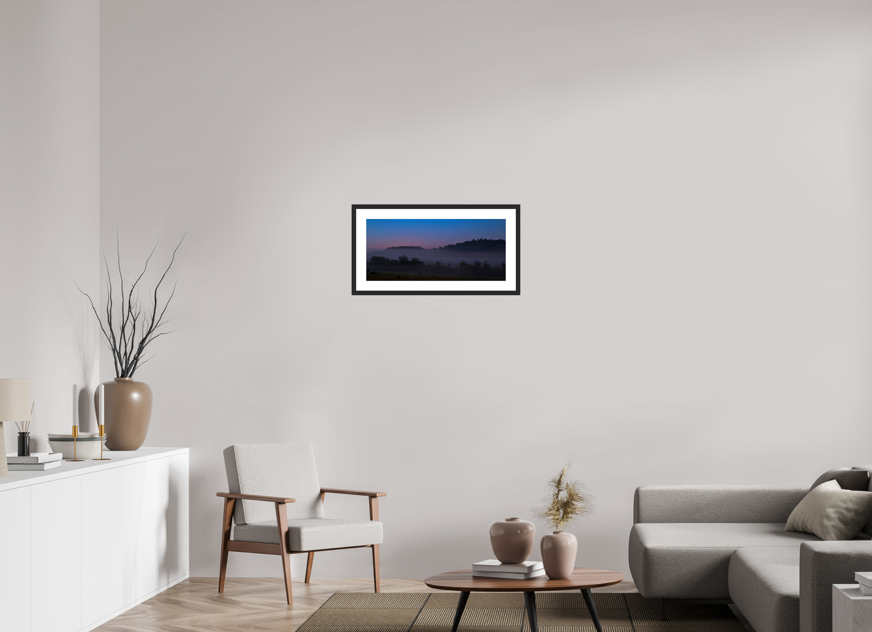 26.6 x 12″, Fuji Crystal Archive Print Framed (Black) Somewhere In Ohio