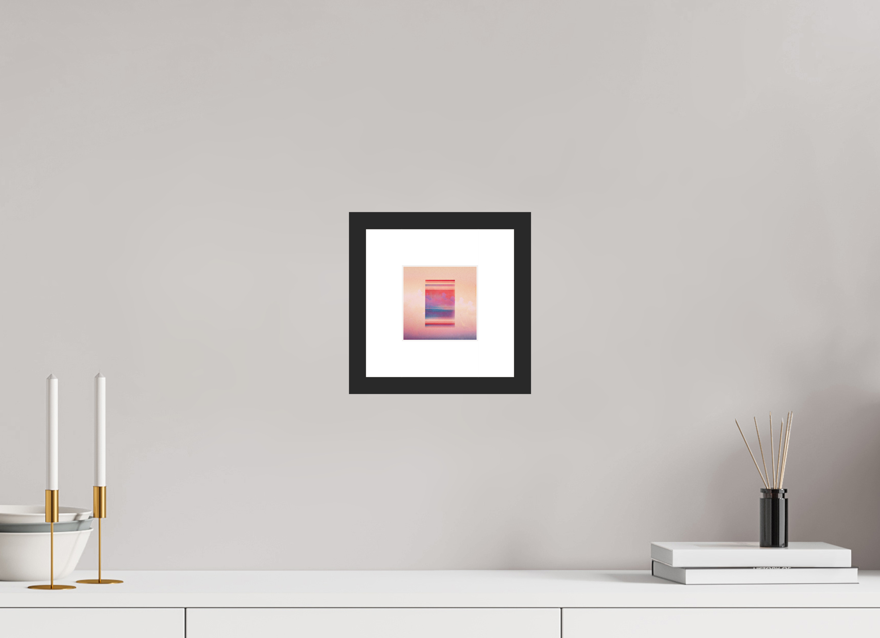 4 x 4″, Framed #1 glass houses