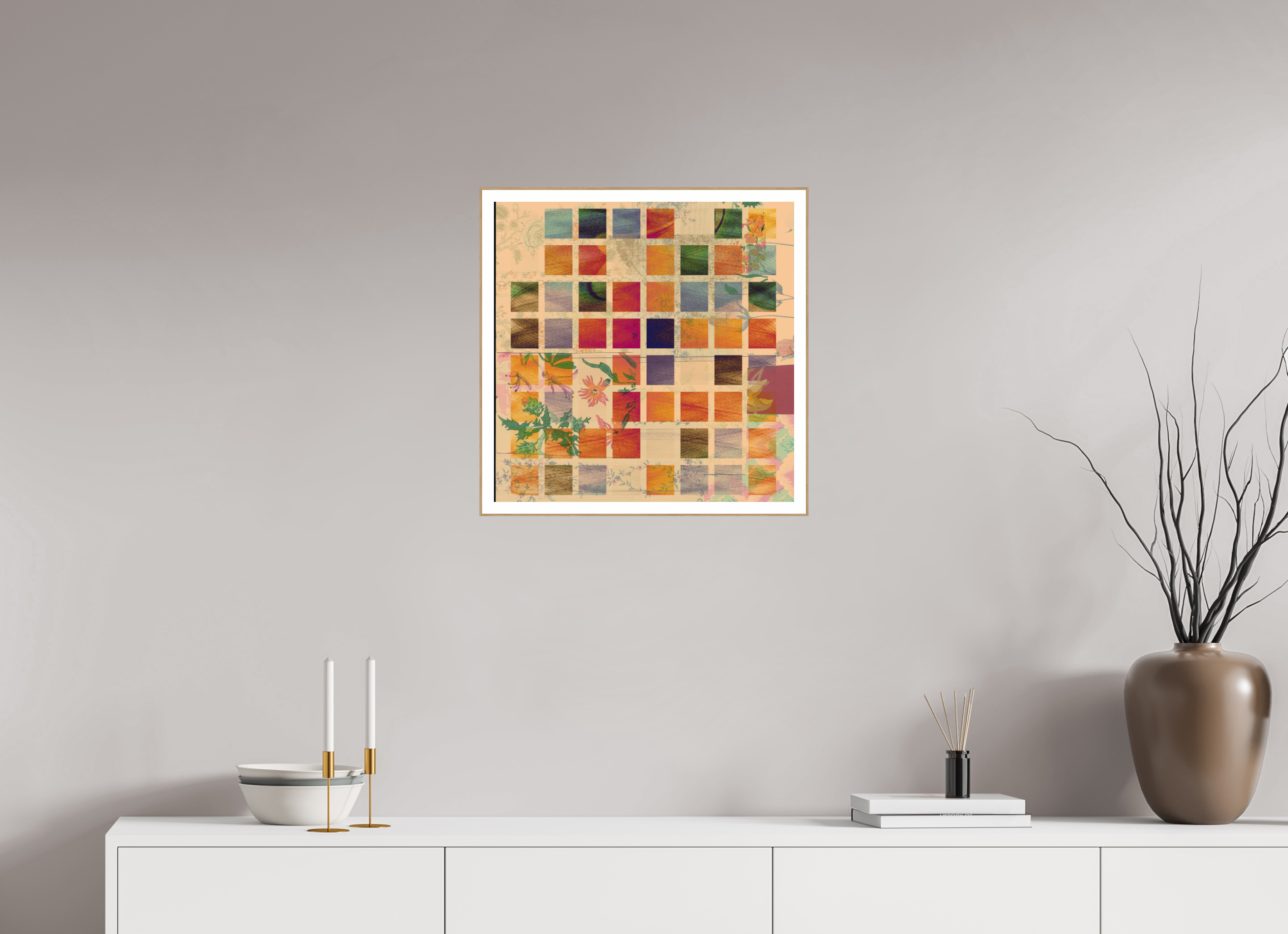 20 x 20″, Solid Wood ArtBox (Oak) Earth Tones