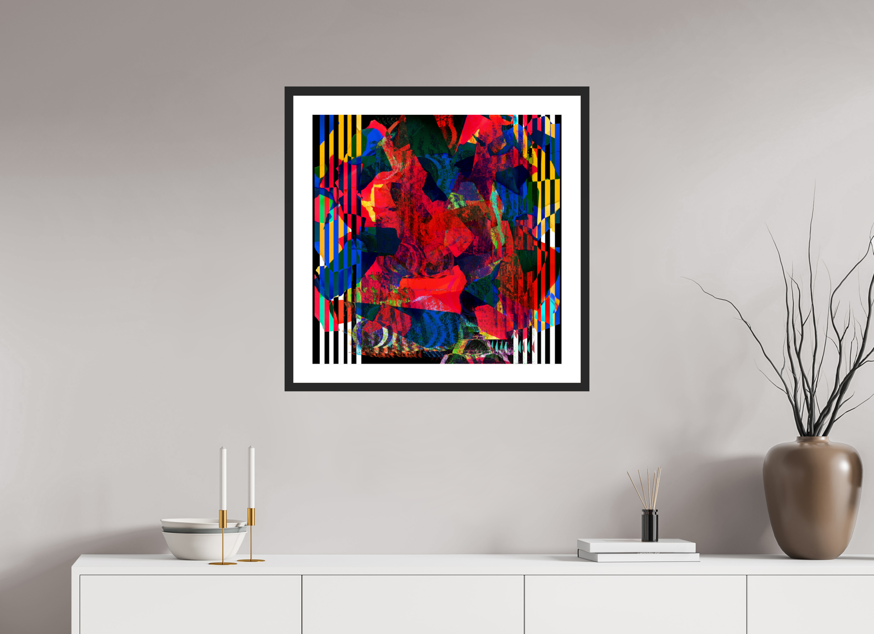 25 x 25″, Framed #1 Blooms