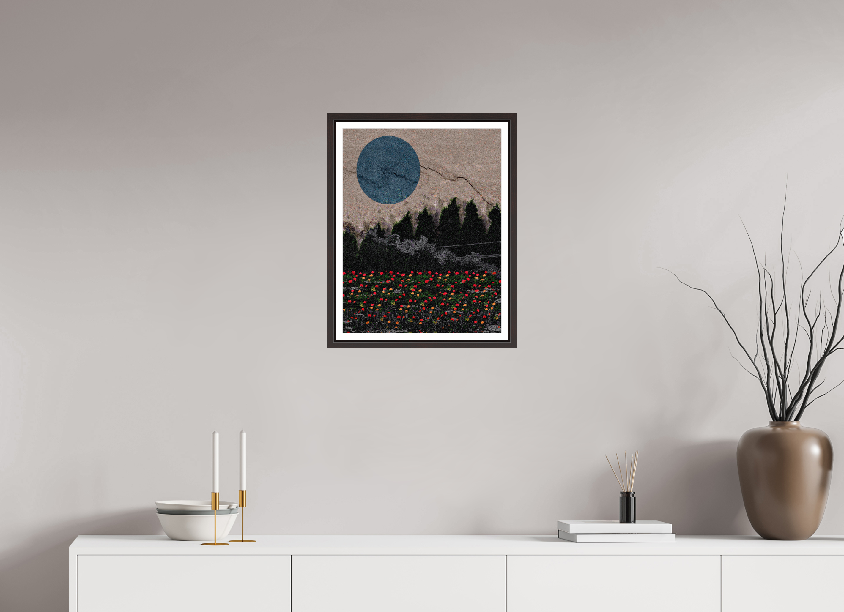 16 x 20.7″, Floater Frame (Alder Brown) garden