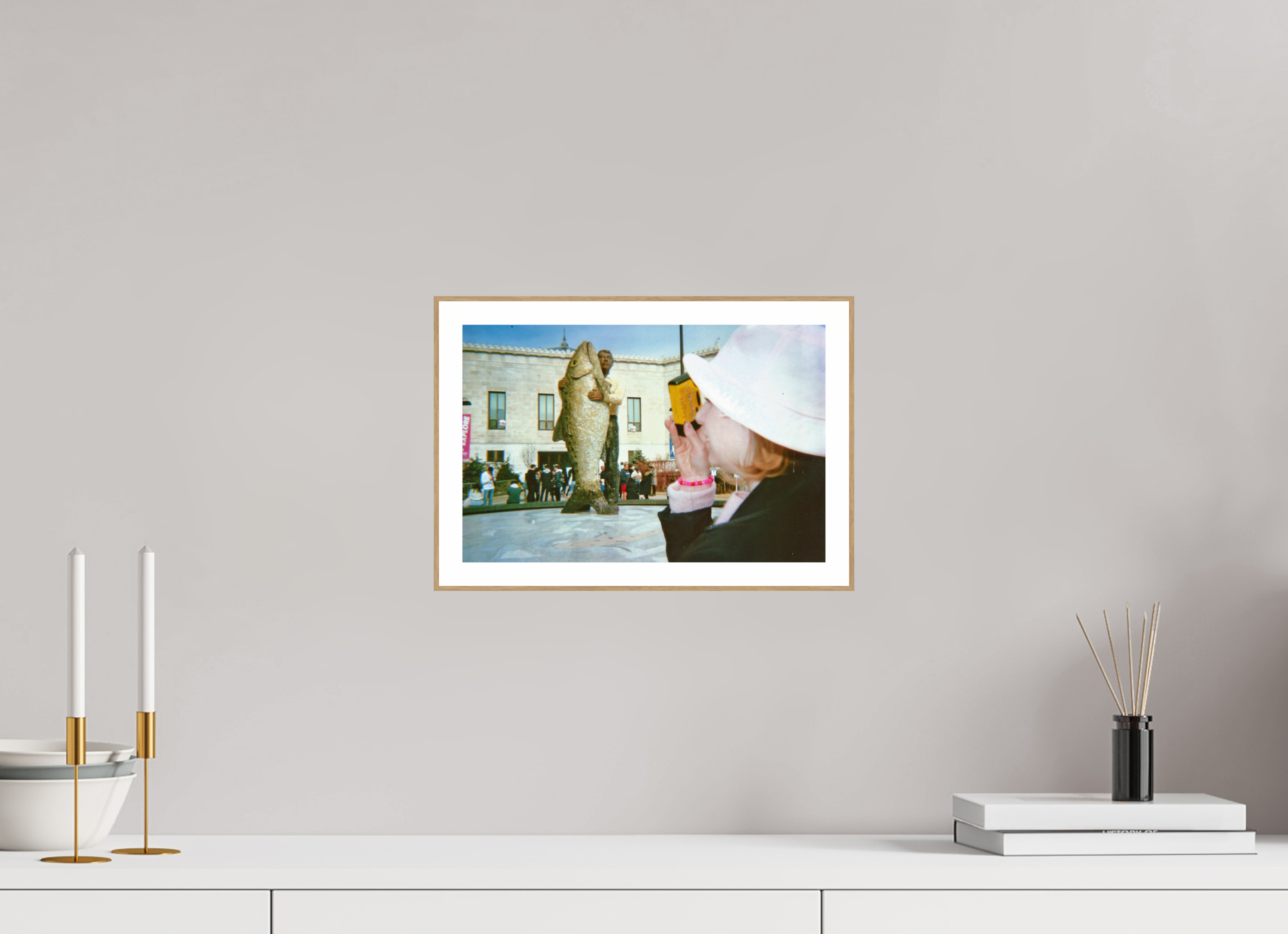 12.2 x 8″, Solid Wood ArtBox (Oak) Hello Fish Man