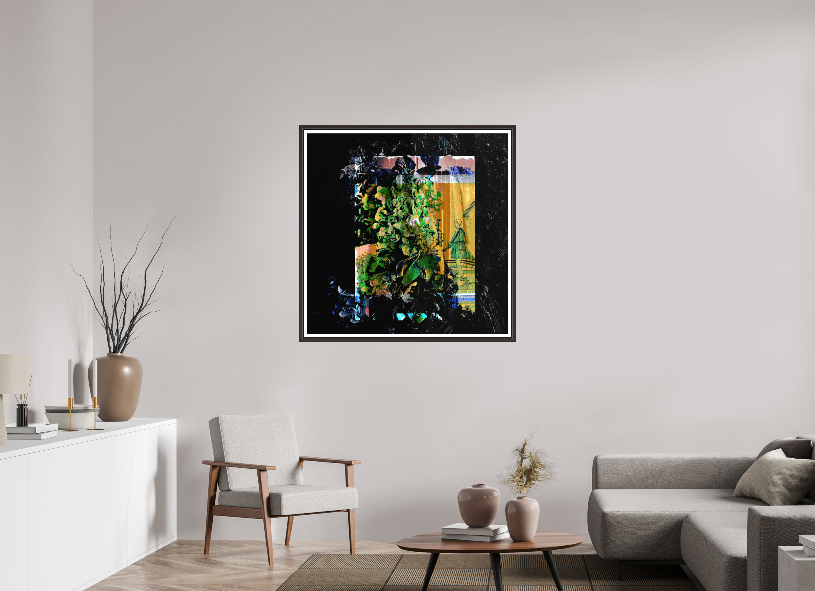 40 x 40″, Floater Frame (Alder Brown) Imposter Syndrome