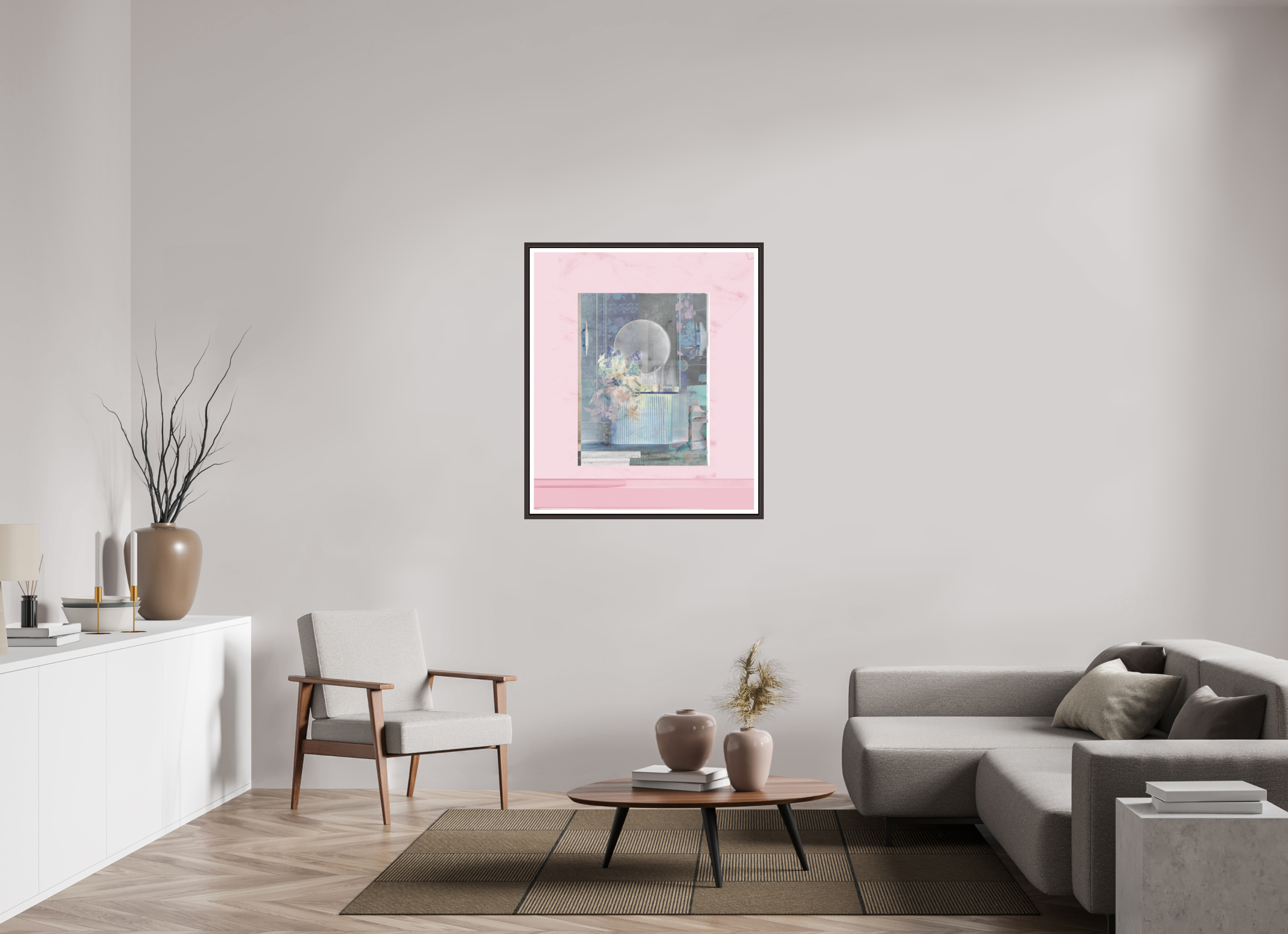 35 x 41″, Floater Frame (Alder Brown) Interior Design