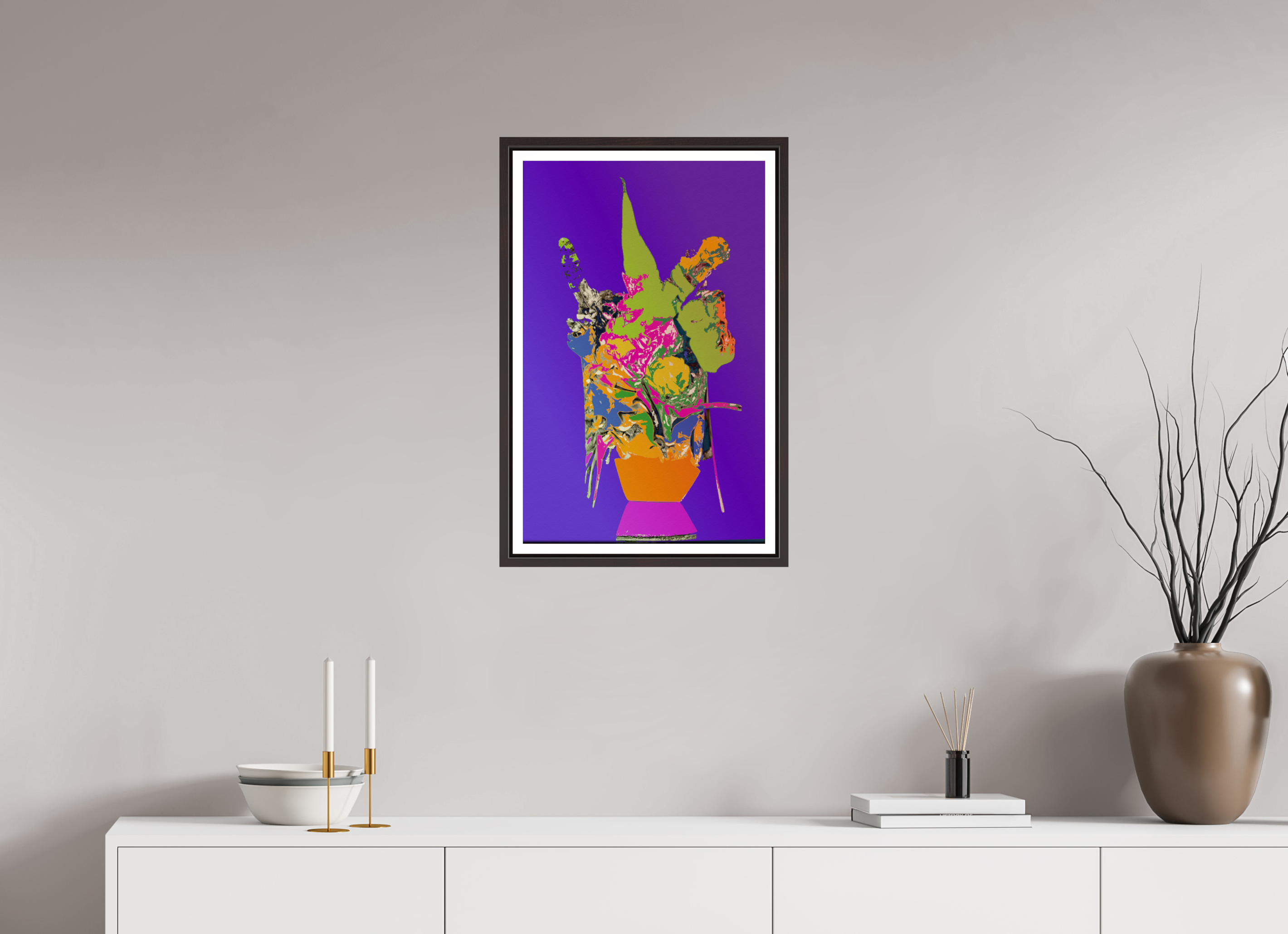 16 x 25.4″, Floater Frame (Alder Brown) Pop Vase 1