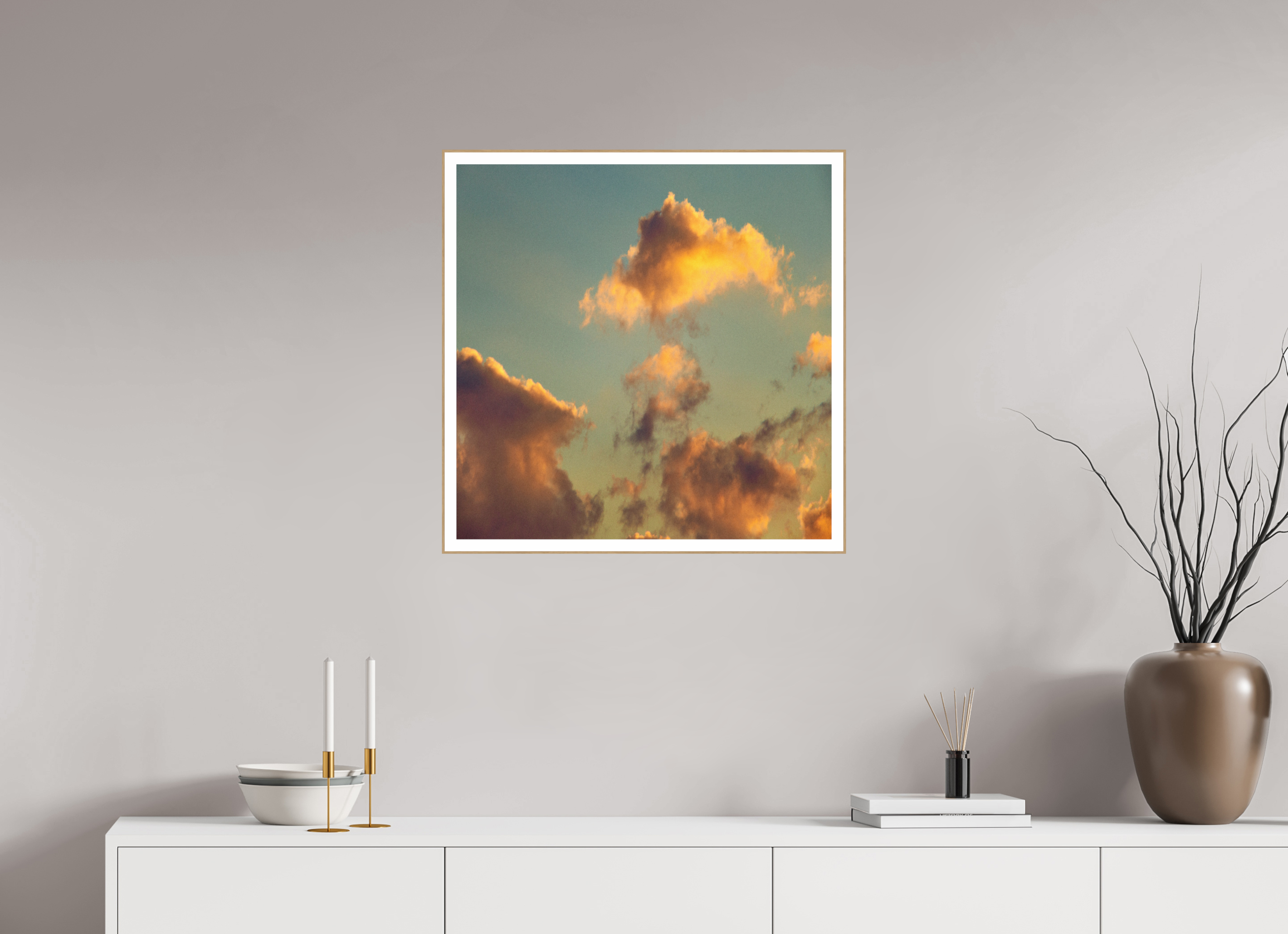25 x 25″, Solid Wood ArtBox (Oak) "Golden Hour"