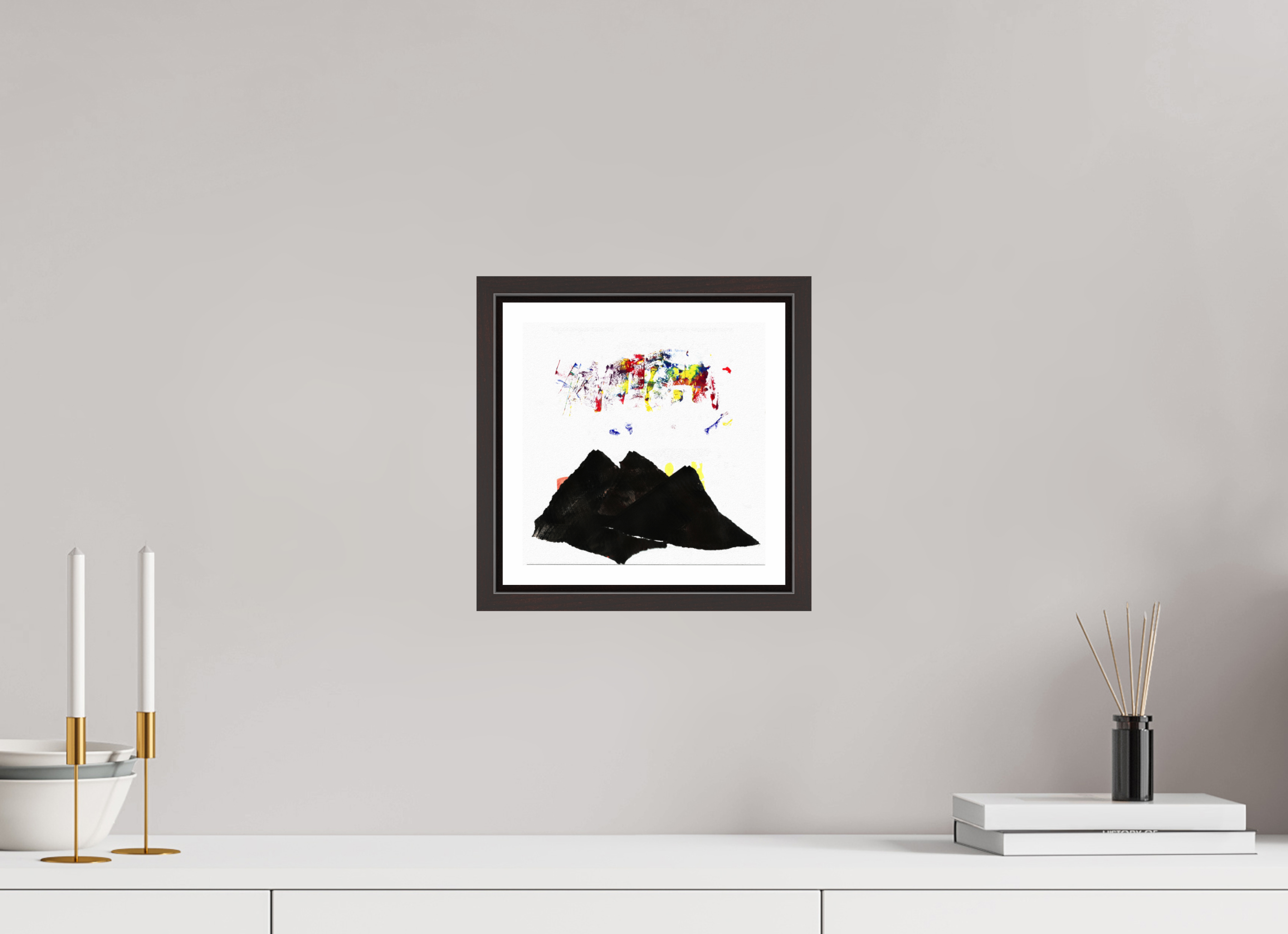 8 x 8″, Floater Frame (Alder Brown) Northern Lights