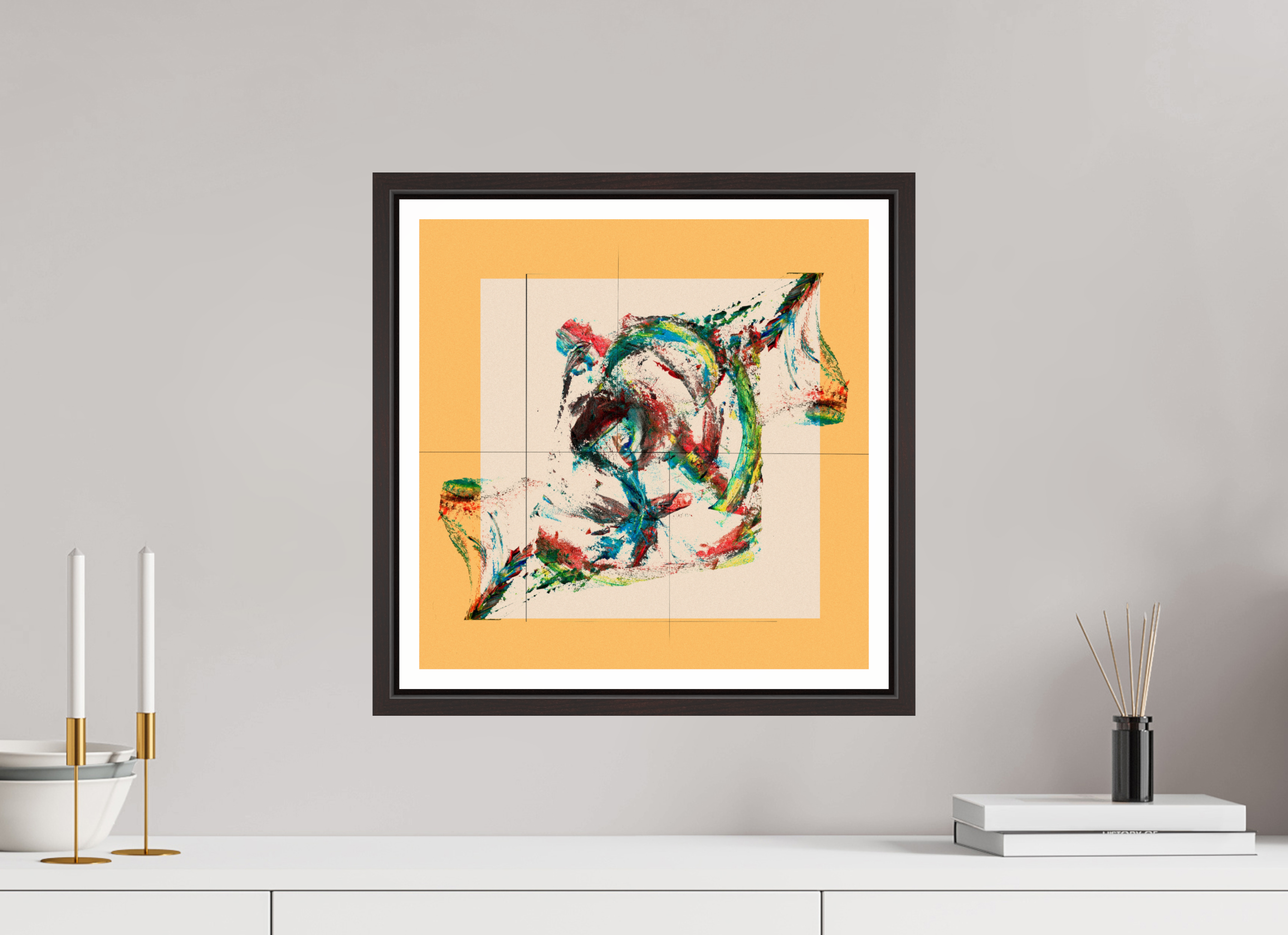 15 x 15″, Floater Frame (Alder Brown) roses