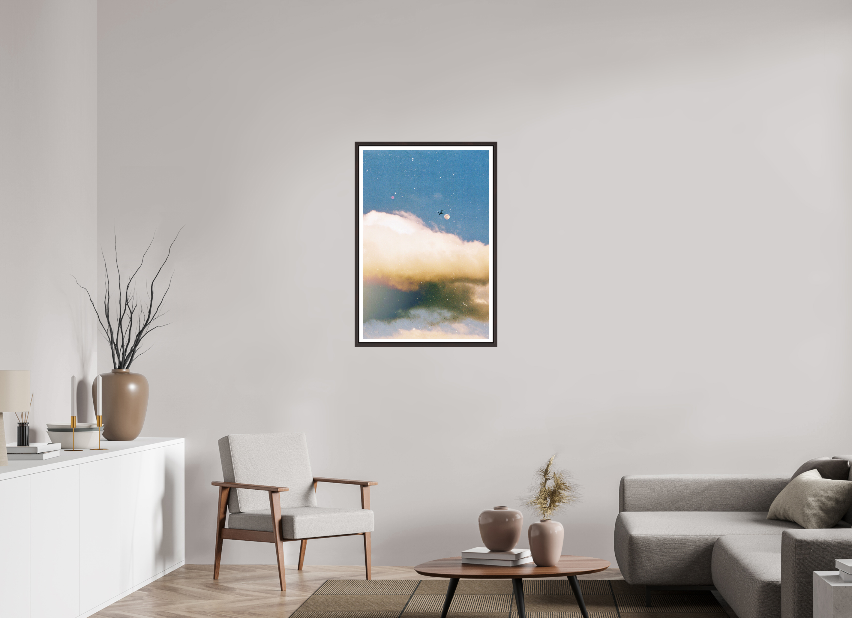 24 x 36″, Floater Frame (Alder Brown) Flying