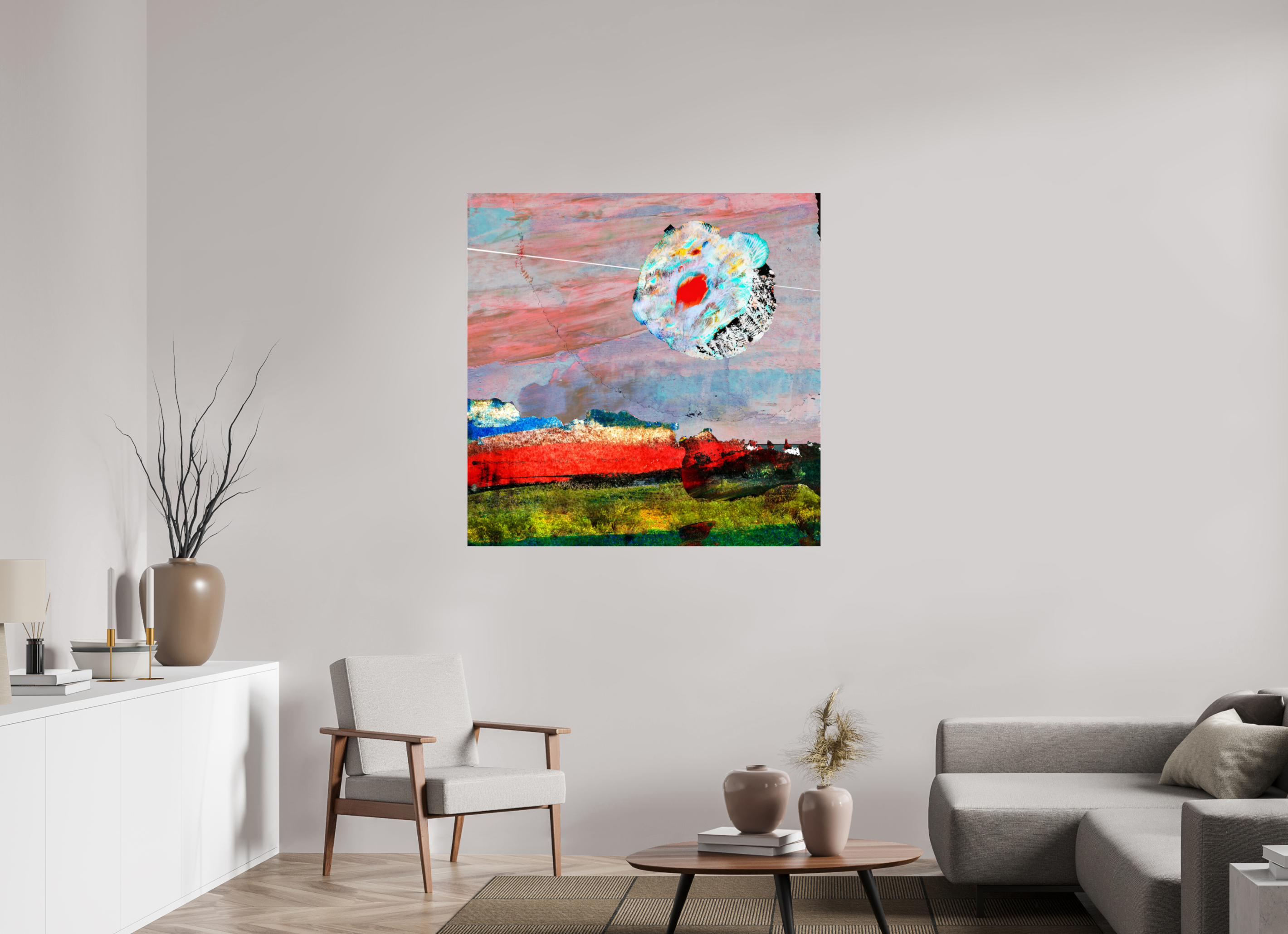 45 x 45″, Photo Print Under Acrylic Glass Moon Desert