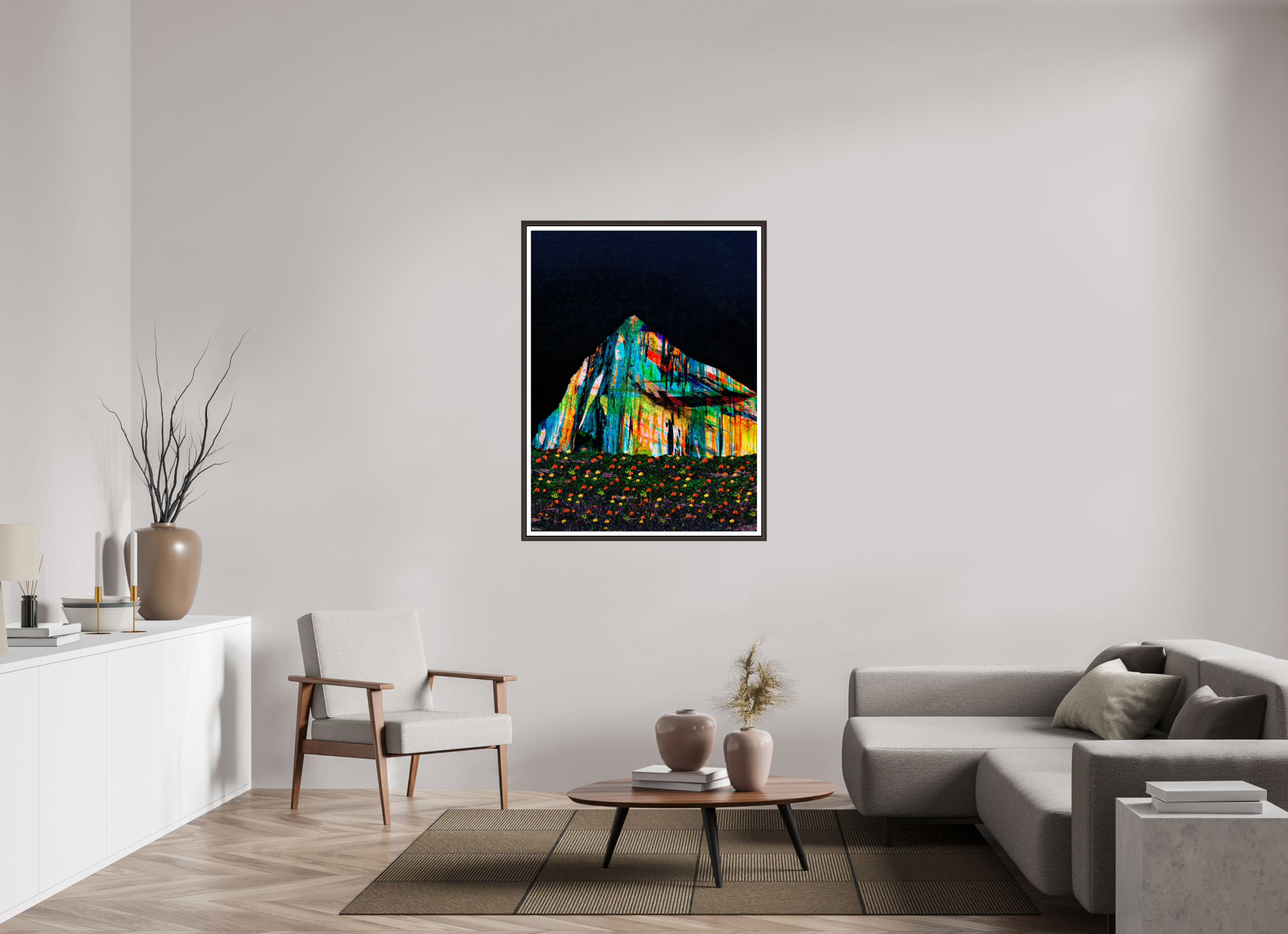 36 x 48″, Floater Frame (Alder Brown) Meadows