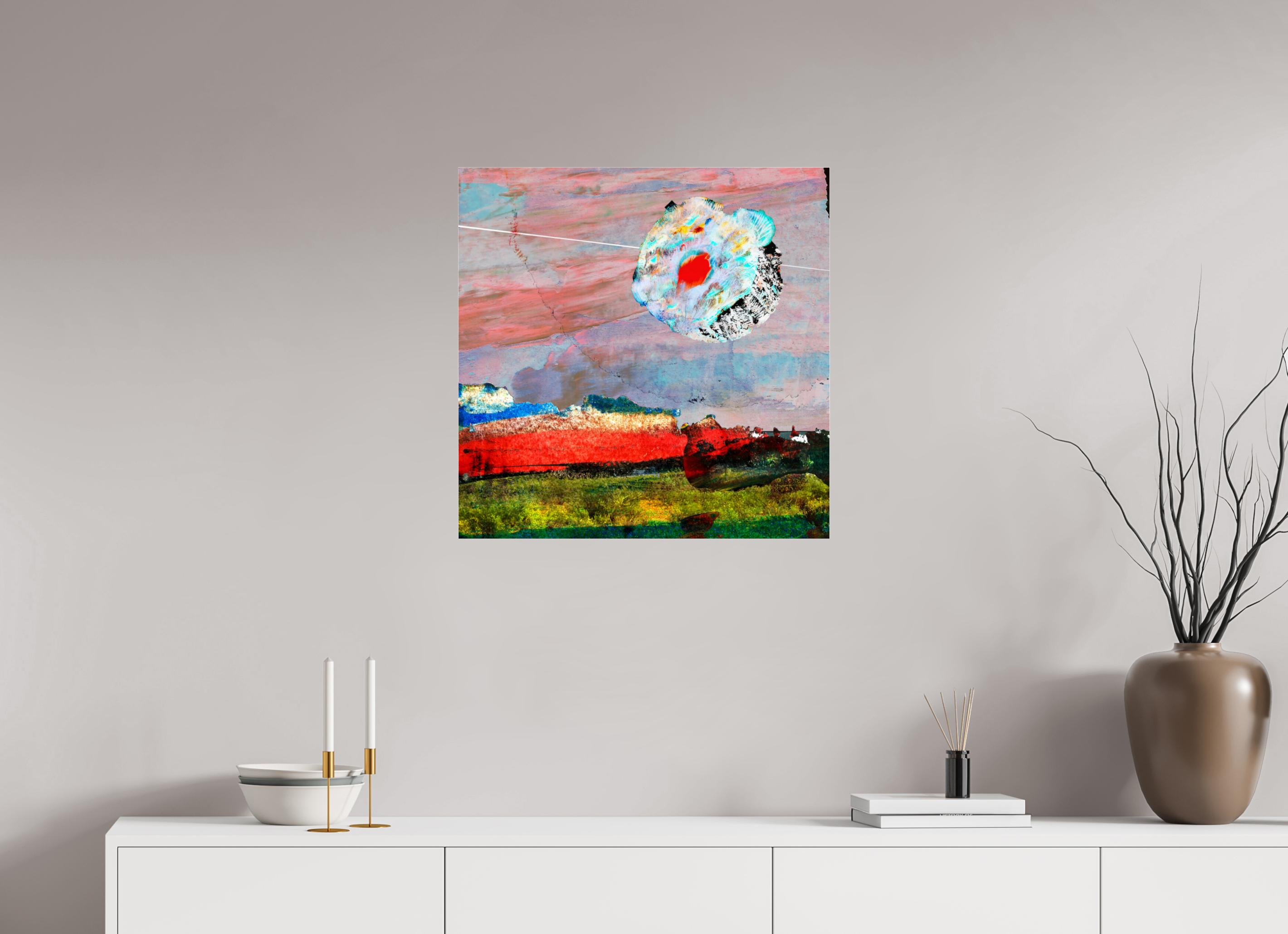 25 x 25″, Photo Print Under Acrylic Glass Moon Desert