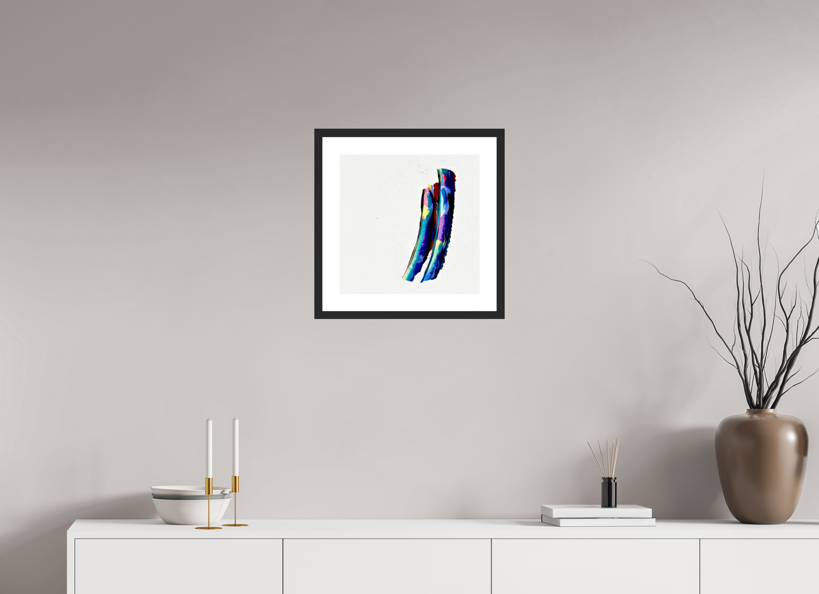 15 x 15″, Fuji Crystal Archive Print Framed (Black) 2 Fish