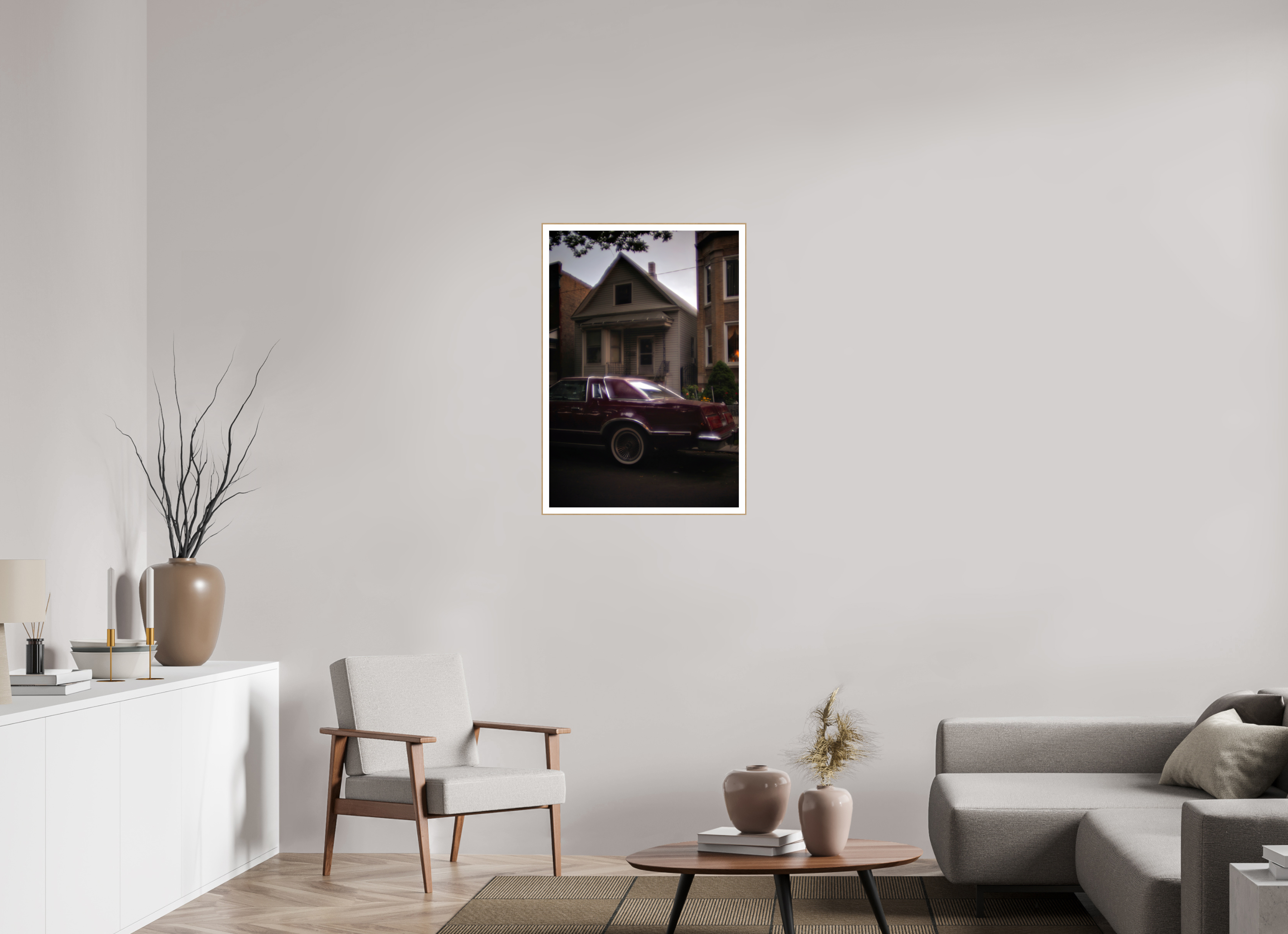 24 x 35″, Solid Wood ArtBox (Oak) 70s Glow