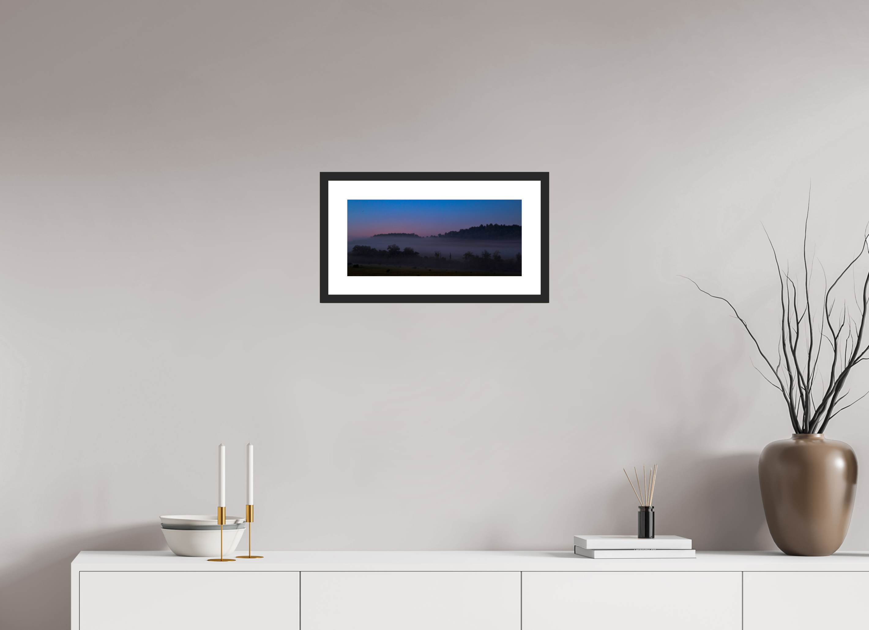 17.7 x 8″, Fuji Crystal Archive Print Framed (Black) Somewhere In Ohio