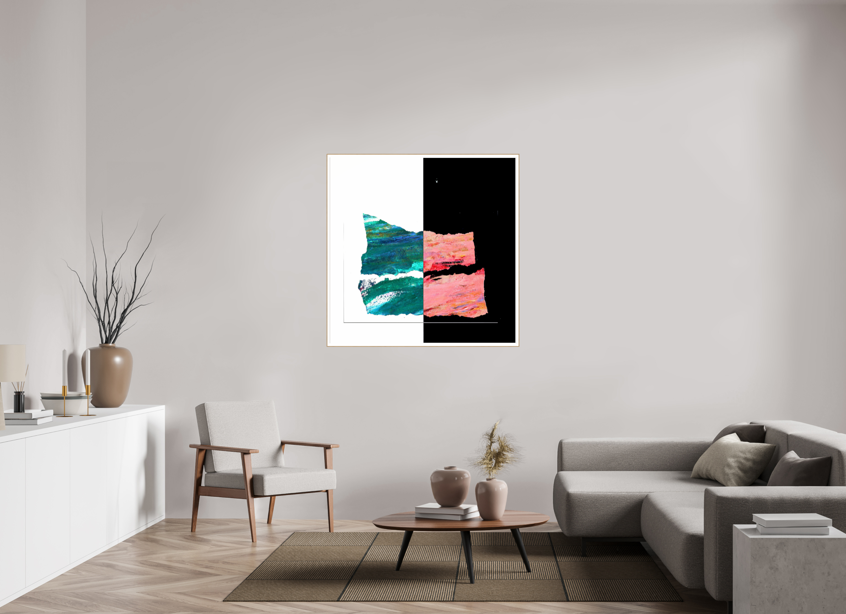 45 x 45″, Solid Wood ArtBox (Oak) Two Sides