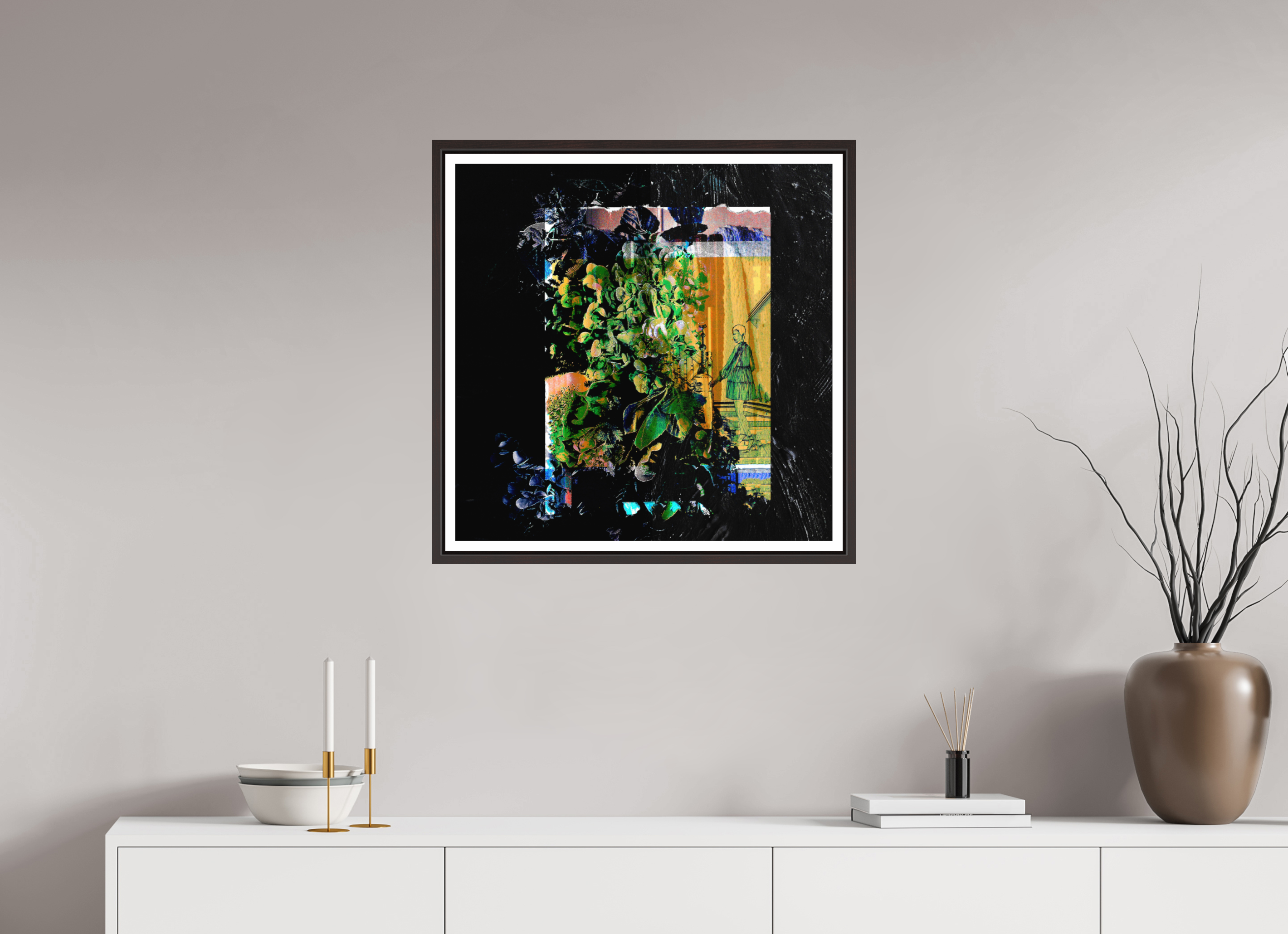 25 x 25″, Floater Frame (Alder Brown) Imposter Syndrome