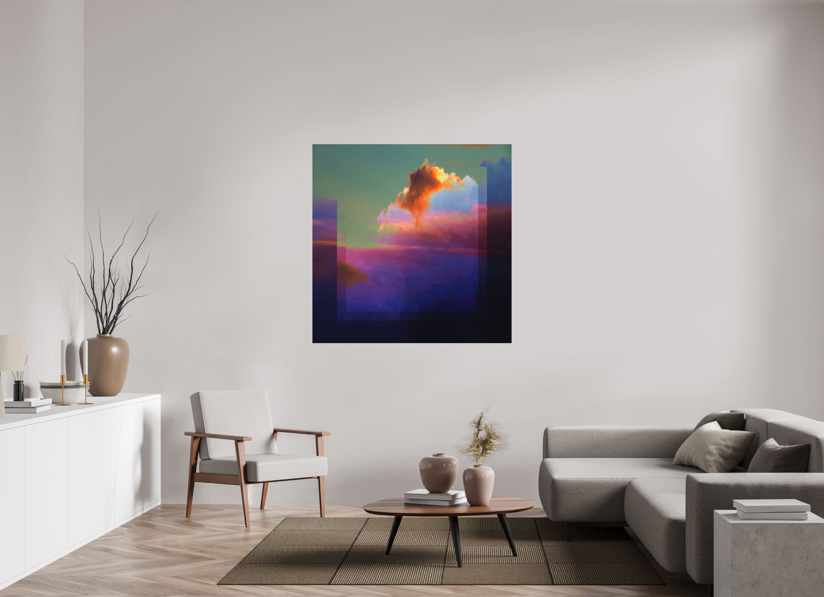 50 x 50″, Direct Print on Forex Lofi Clouds