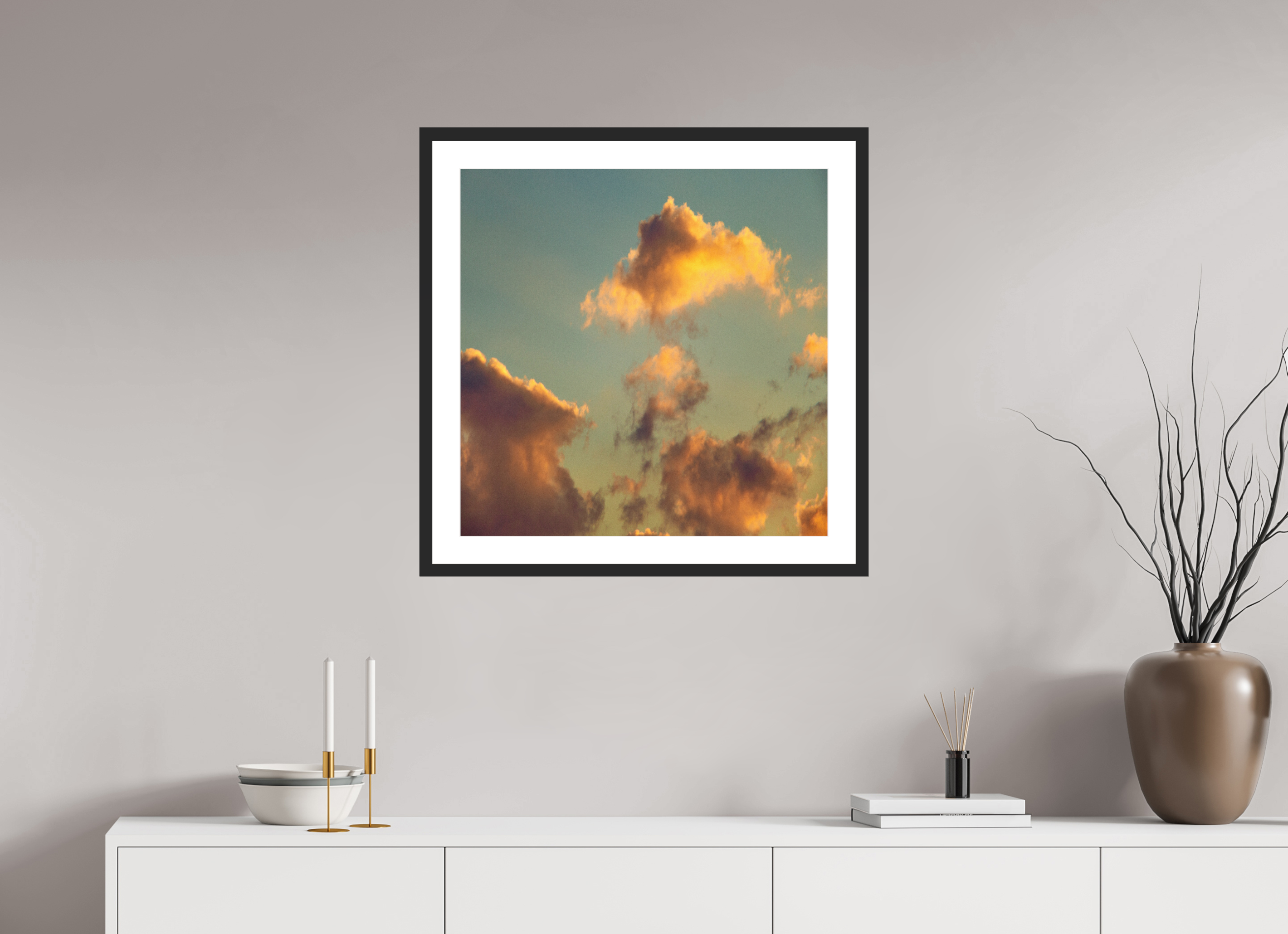 25 x 25″, Framed #1 gold
