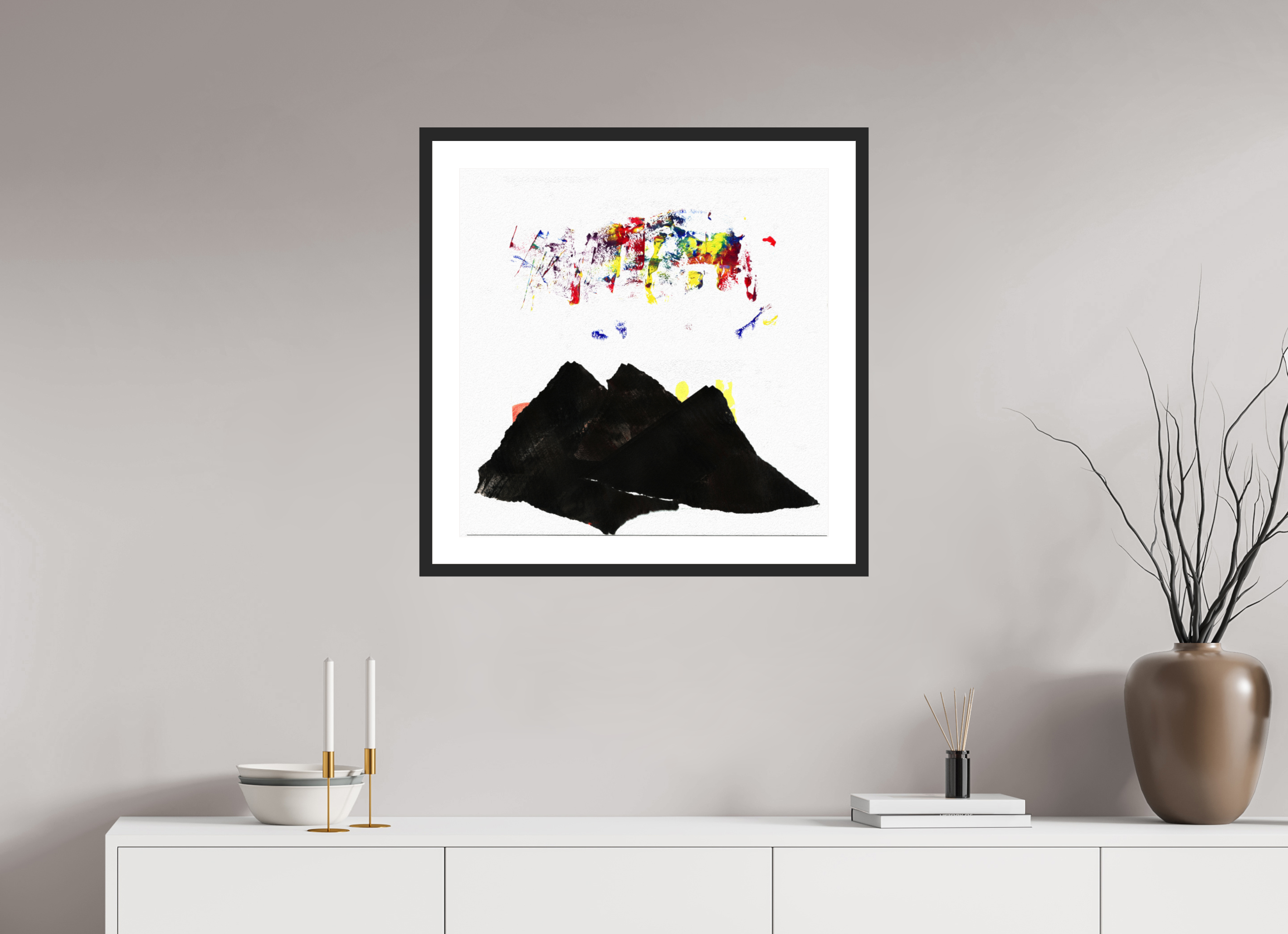 25 x 25″, Framed #1 Northern Lights