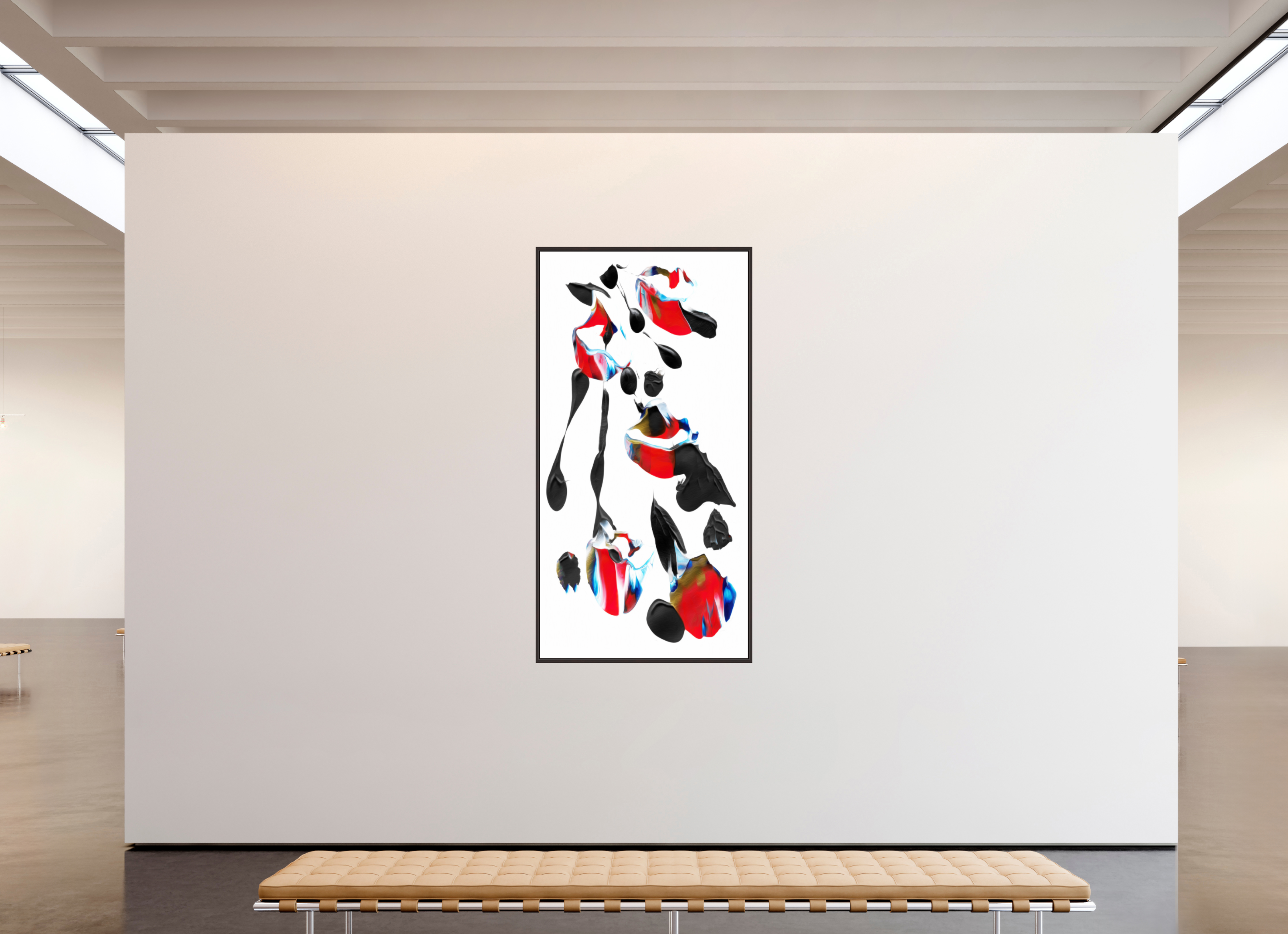 39 x 78″, Floater Frame (Alder Brown) Liquified Bouquet