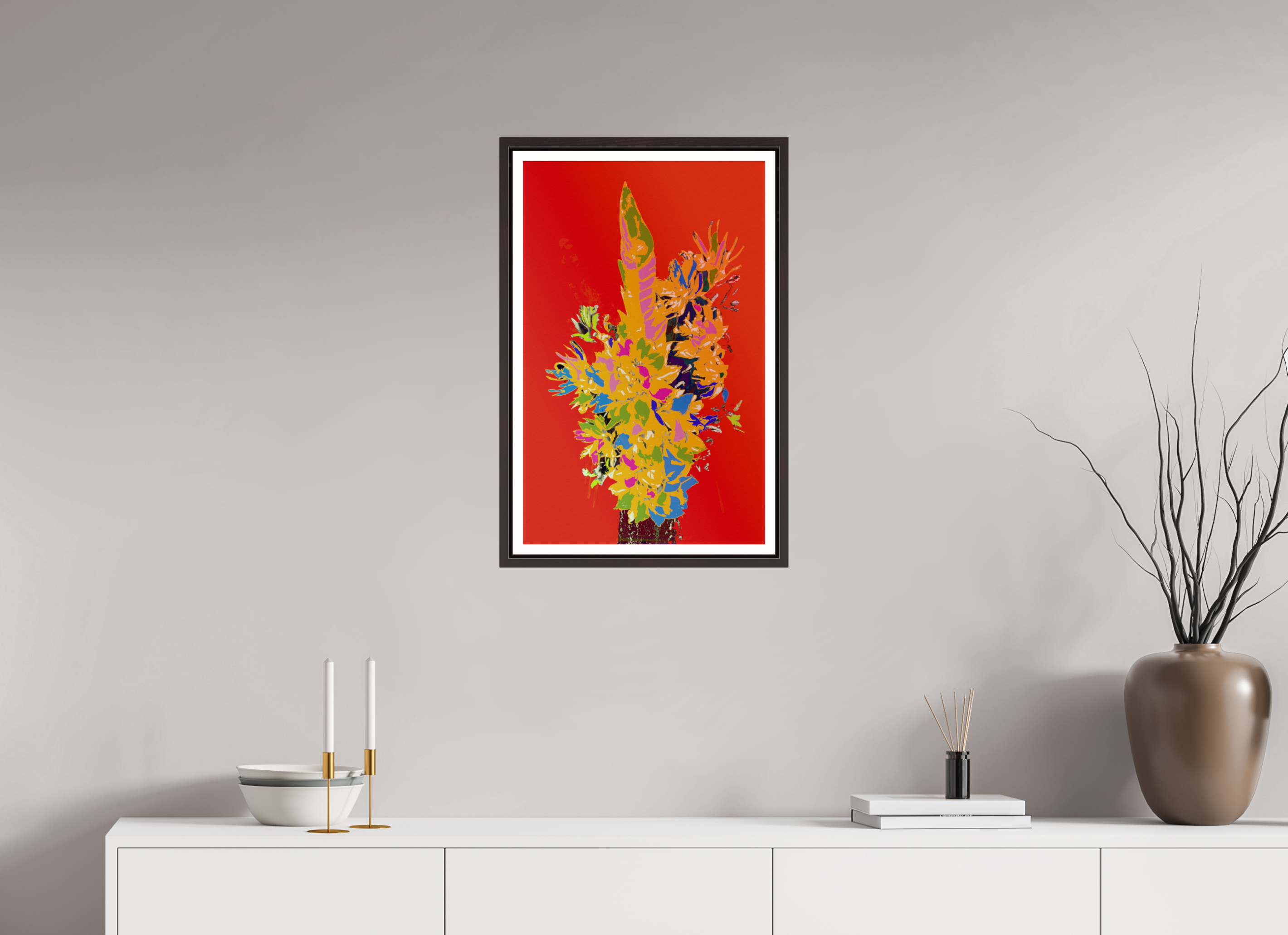 16 x 25.4″, Floater Frame (Alder Brown) Pop Vase 3