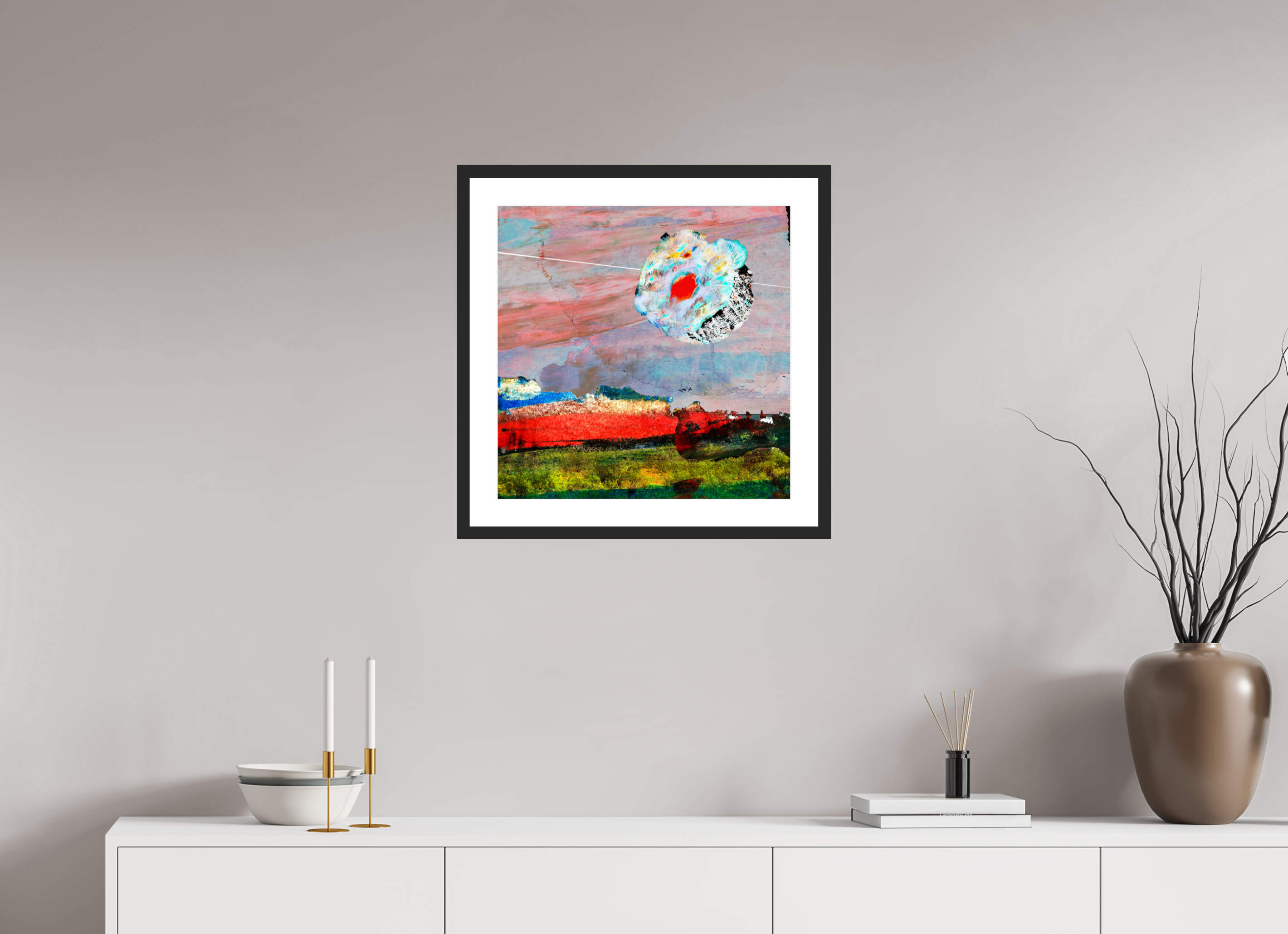 20 x 20″, Fuji Crystal Archive Print Framed (Black) Moon Desert
