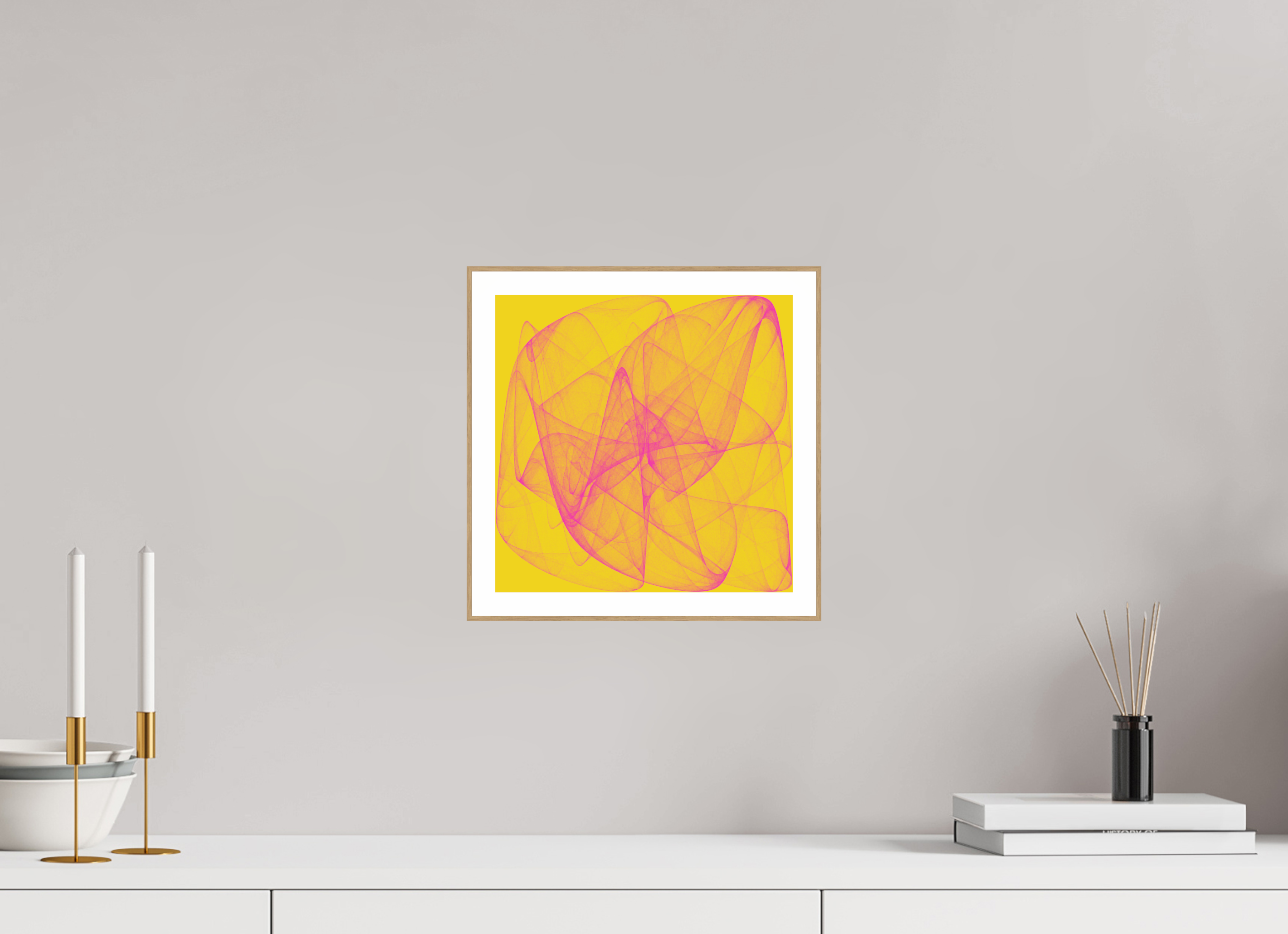 10 x 10″, Solid Wood ArtBox (Oak) Yellow Stuff