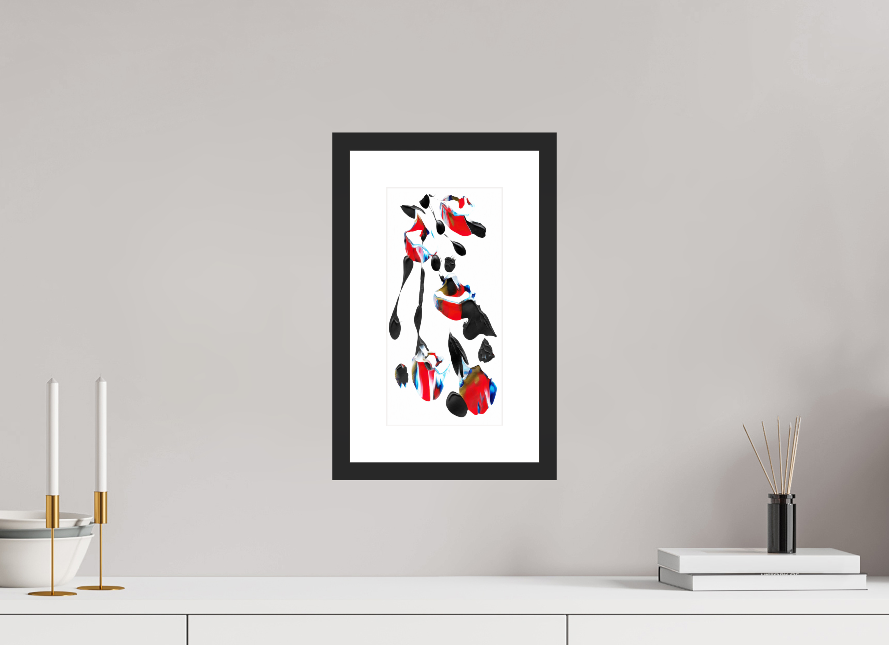 6 x 12″, Framed #1 liquified bouquet