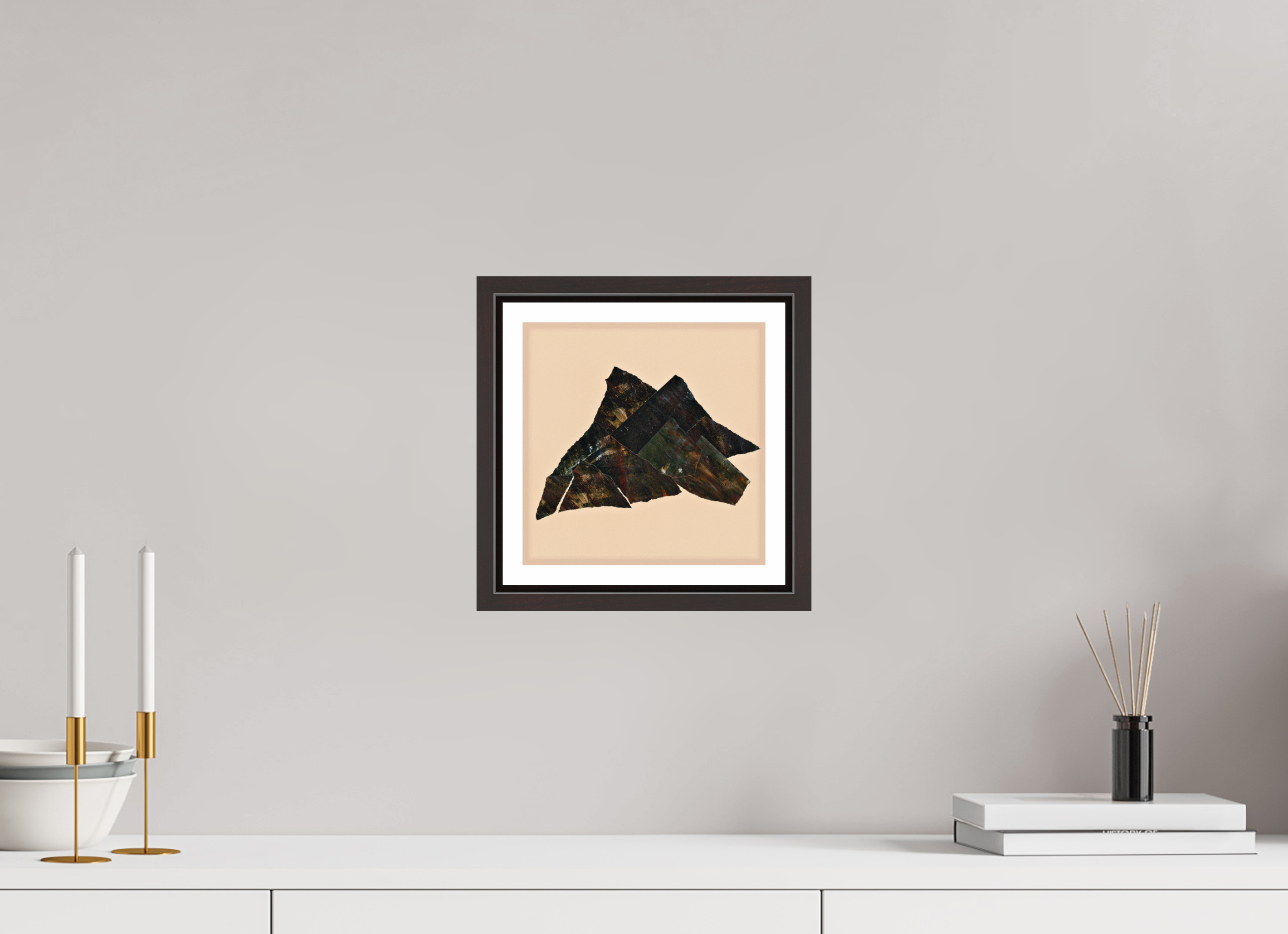 8 x 8″, Floater Frame (Alder Brown) Mountain