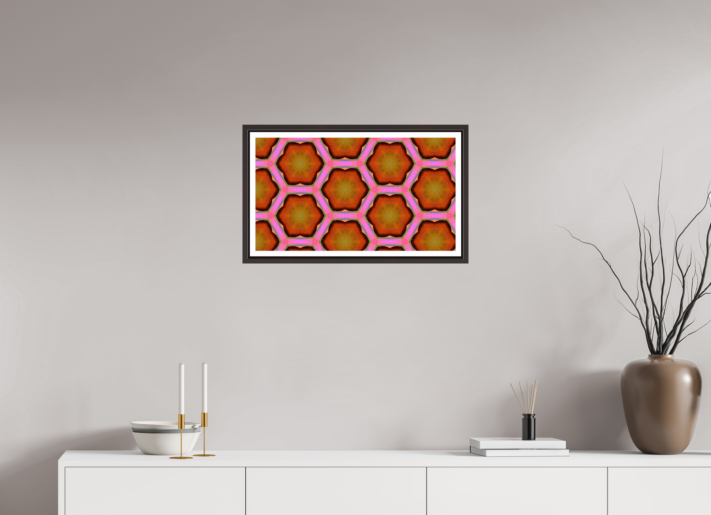 24 x 13.5″, Floater Frame (Alder Brown) { ⋷ } r ⊨ ≩ ∧ s