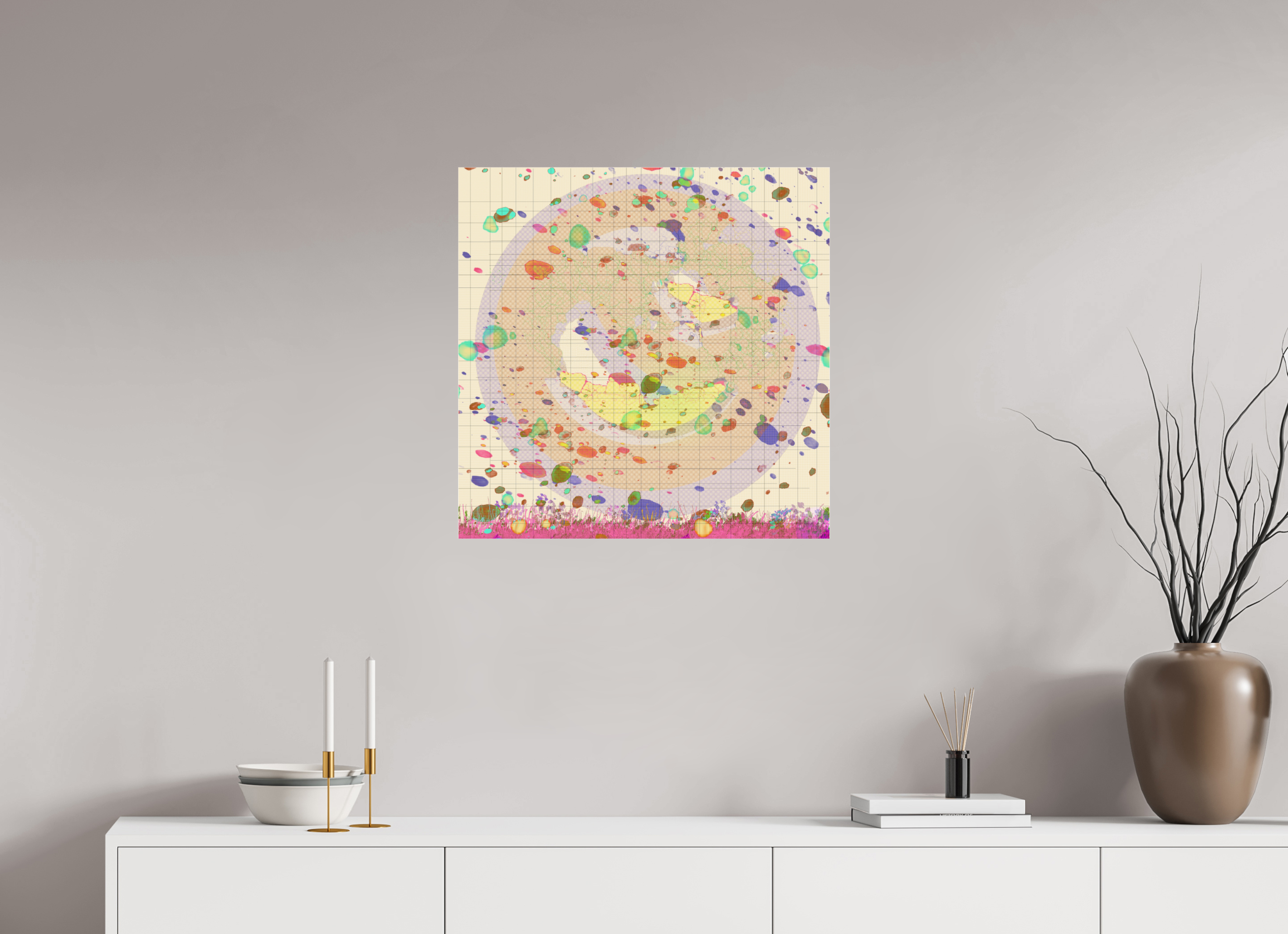 25 x 25″, Photo Print Under Acrylic Glass Grids