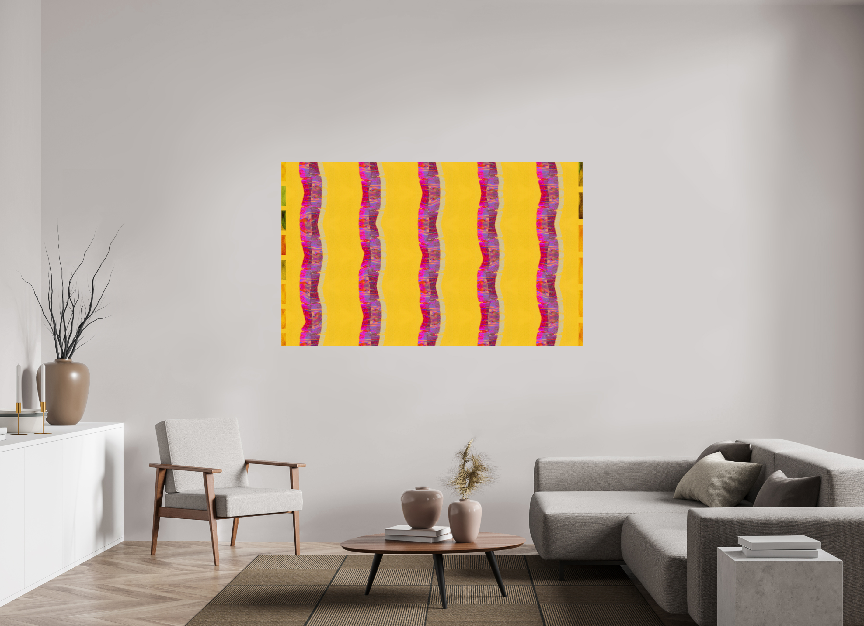 70.4 x 43″, Photo Print Under Acrylic Glass Purple Waves