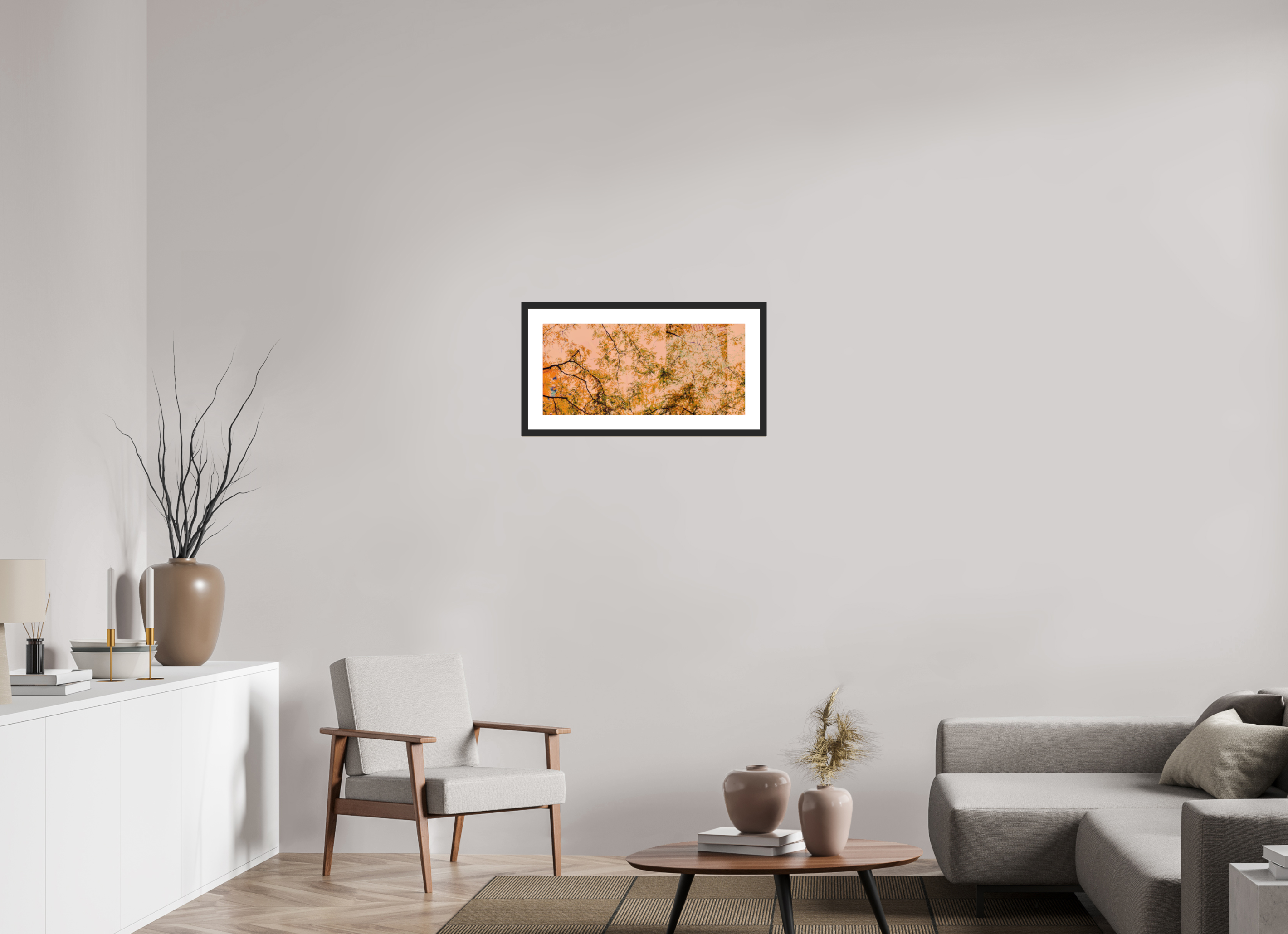 26.1 x 12″, Fuji Crystal Archive Print Framed (Black) Cherry Trees