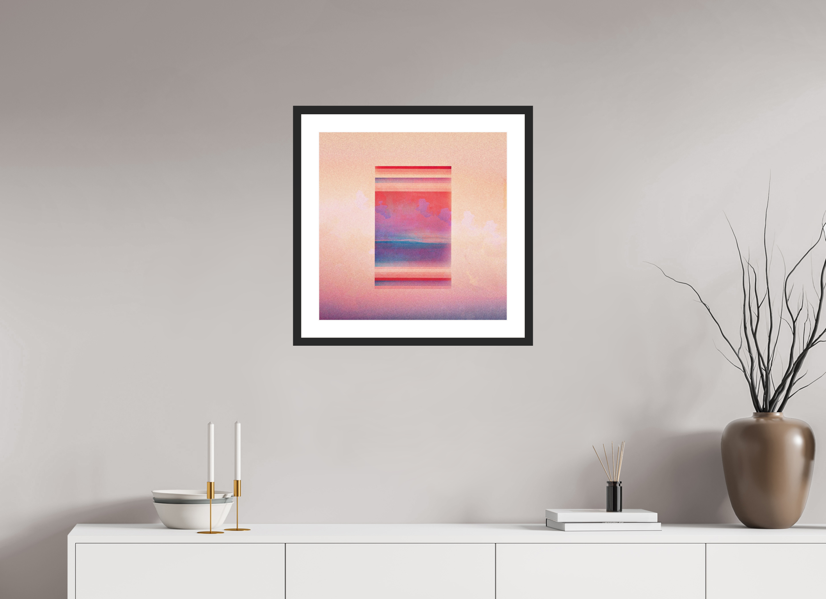 20 x 20″, Framed #1 glass houses