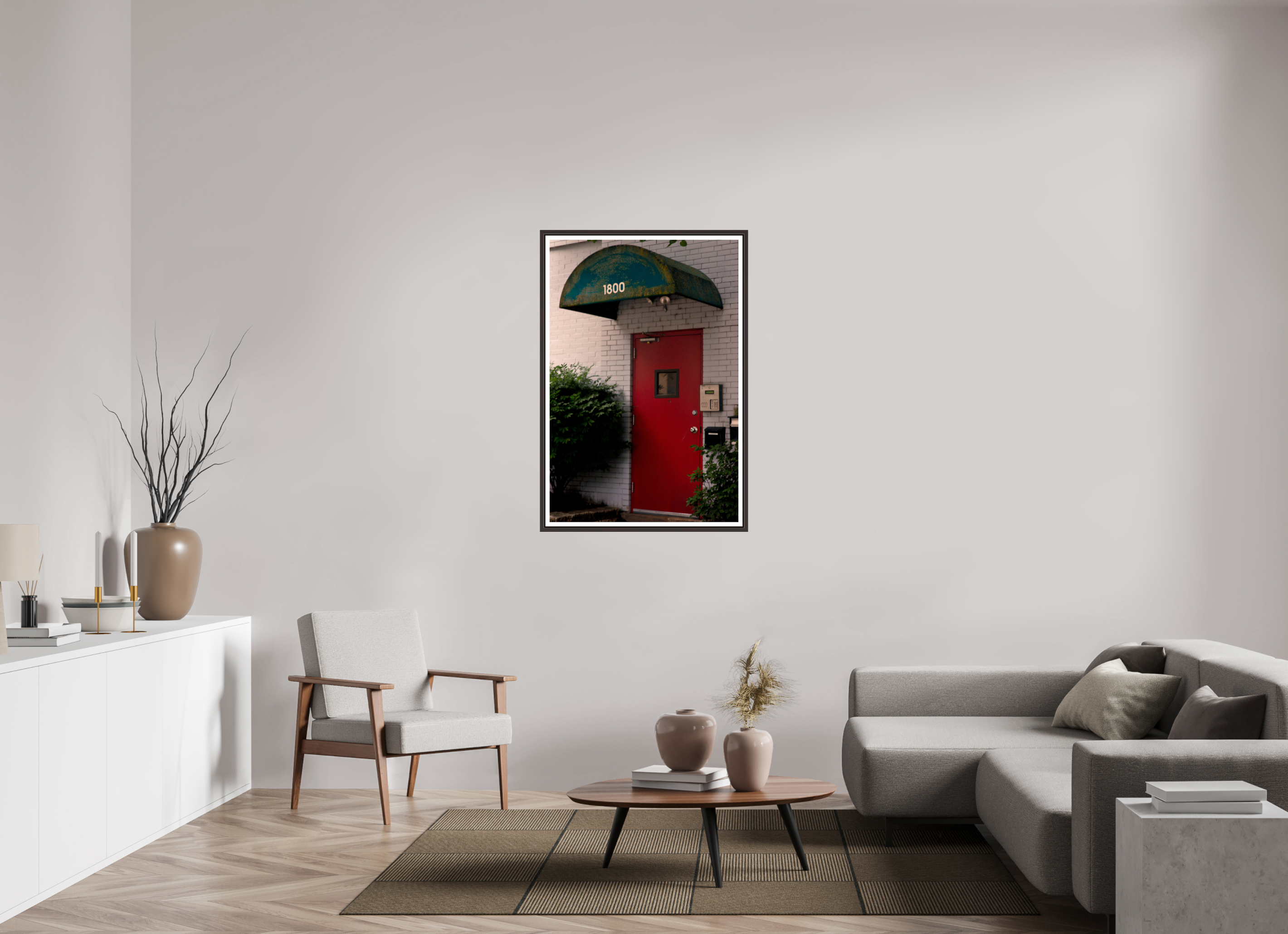 30 x 45″, Floater Frame (Alder Brown) 1800 W Berenice