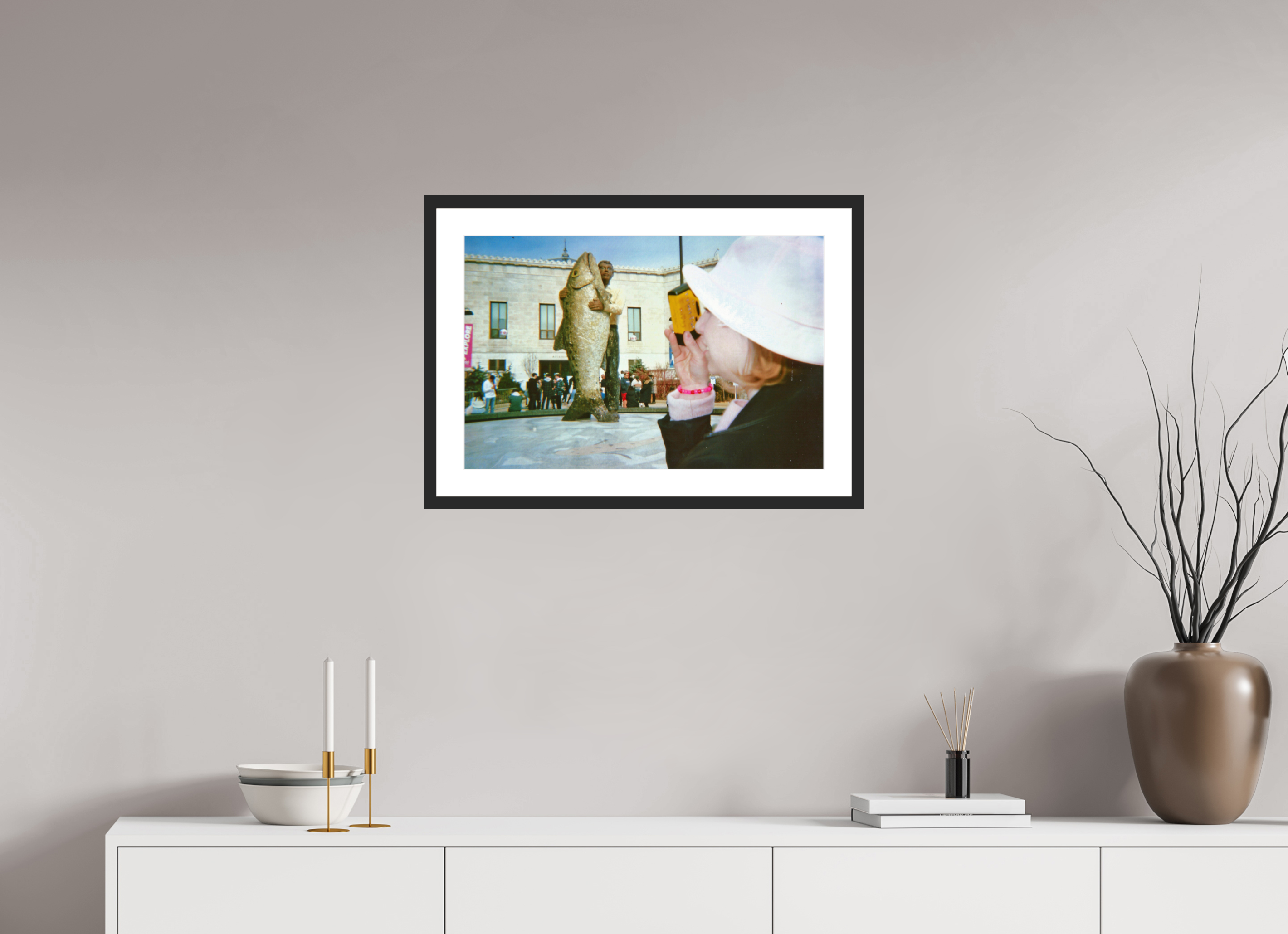 24.4 x 16″, Fuji Crystal Archive Print Framed (Black) Hello Fish Man