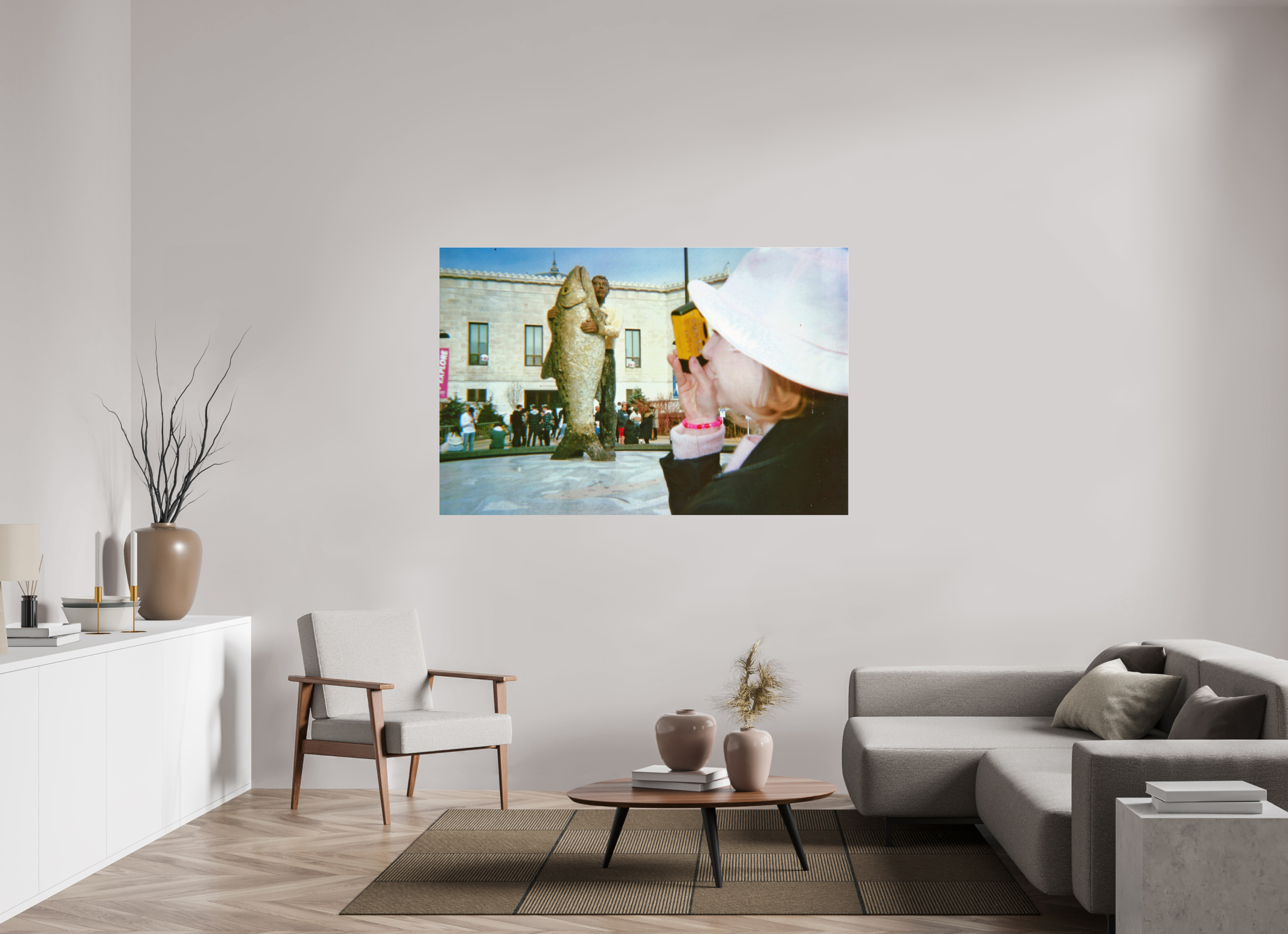 65.7 x 43″, Photo Print Under Acrylic Glass Hello Fish Man