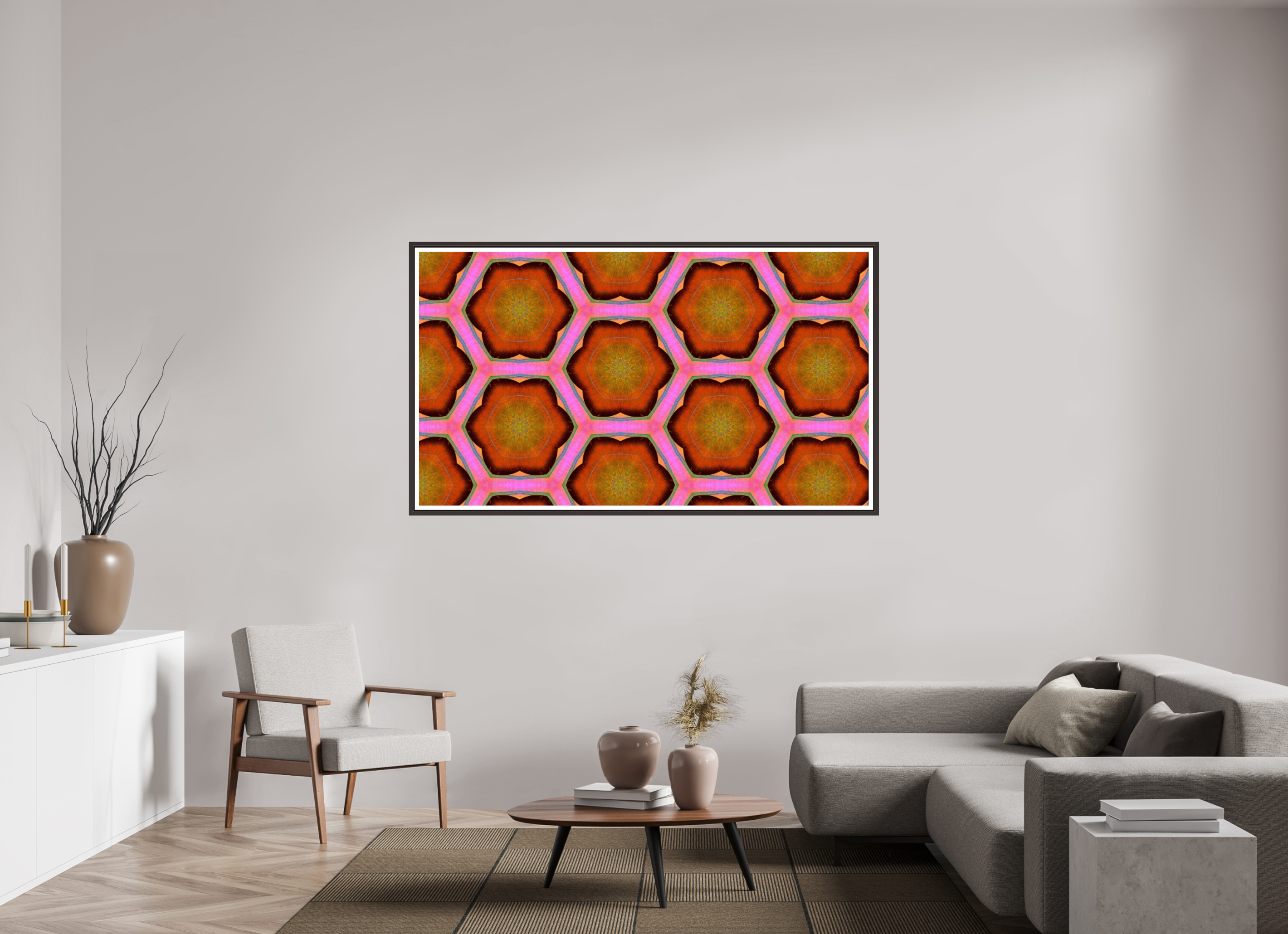 70 x 39.4″, Floater Frame (Alder Brown) { ⋷ } r ⊨ ≩ ∧ s
