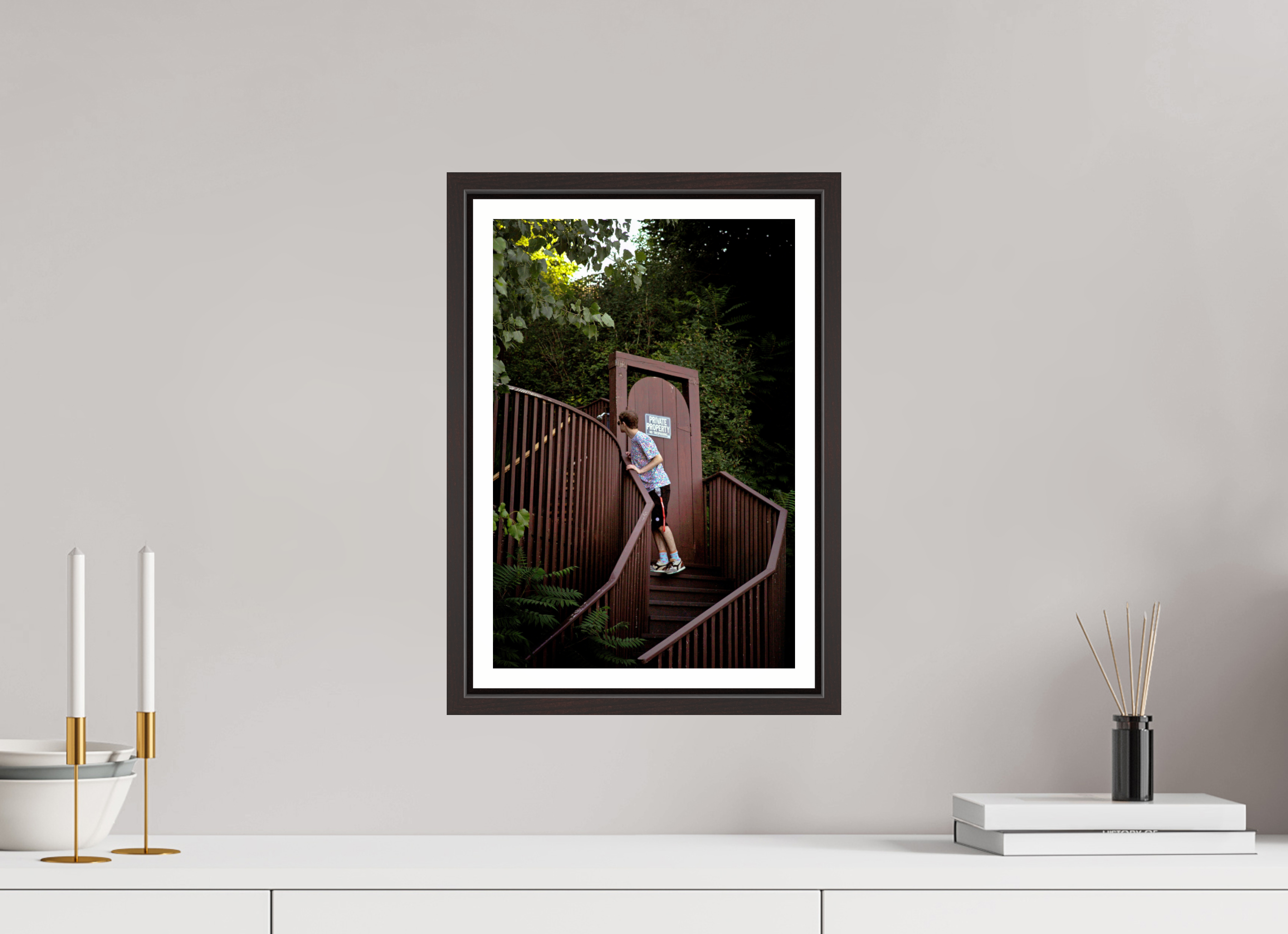 10 x 15″, Floater Frame (Alder Brown) Private Property