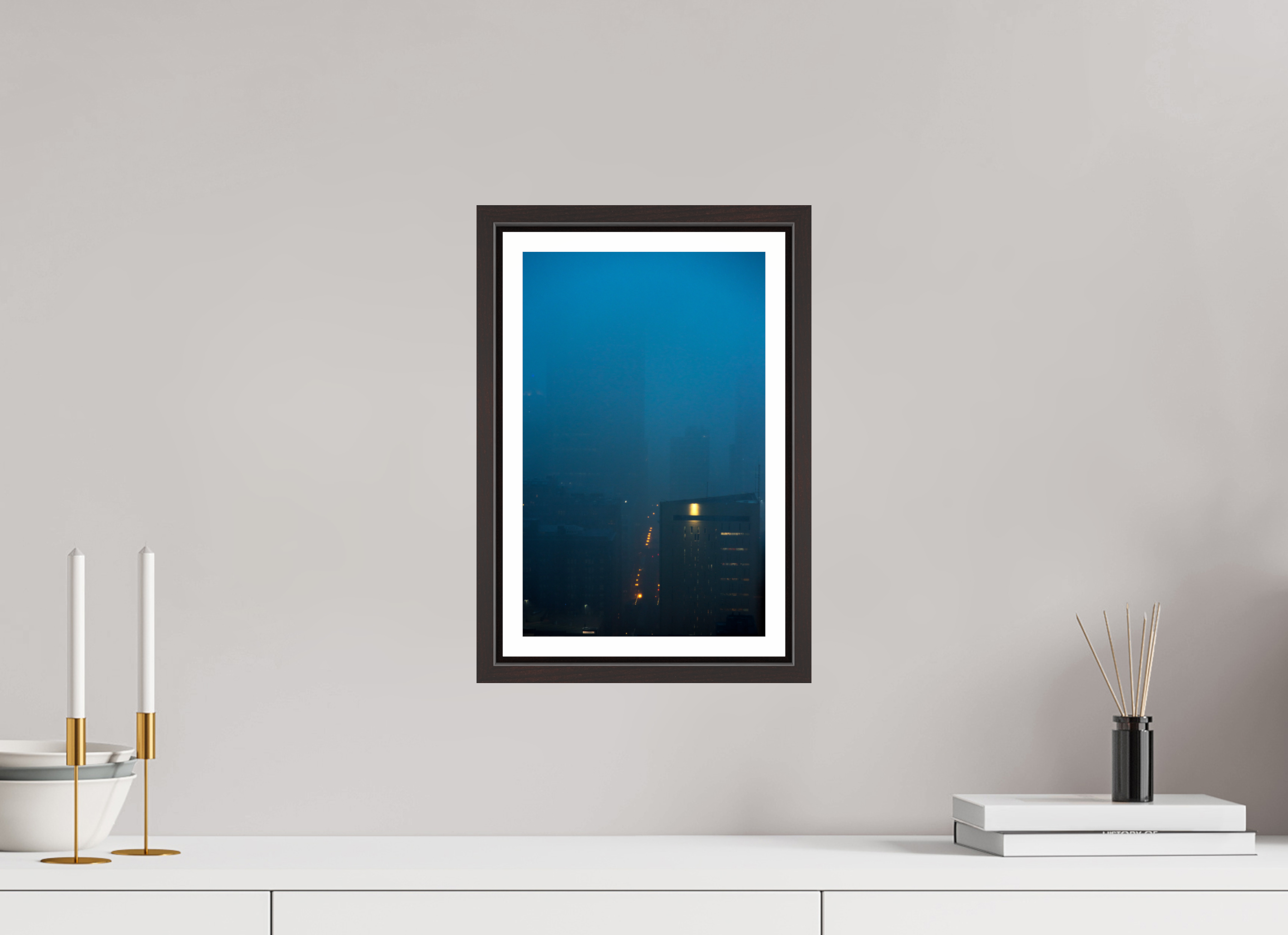 8 x 12.8″, Floater Frame (Alder Brown) "Prison"