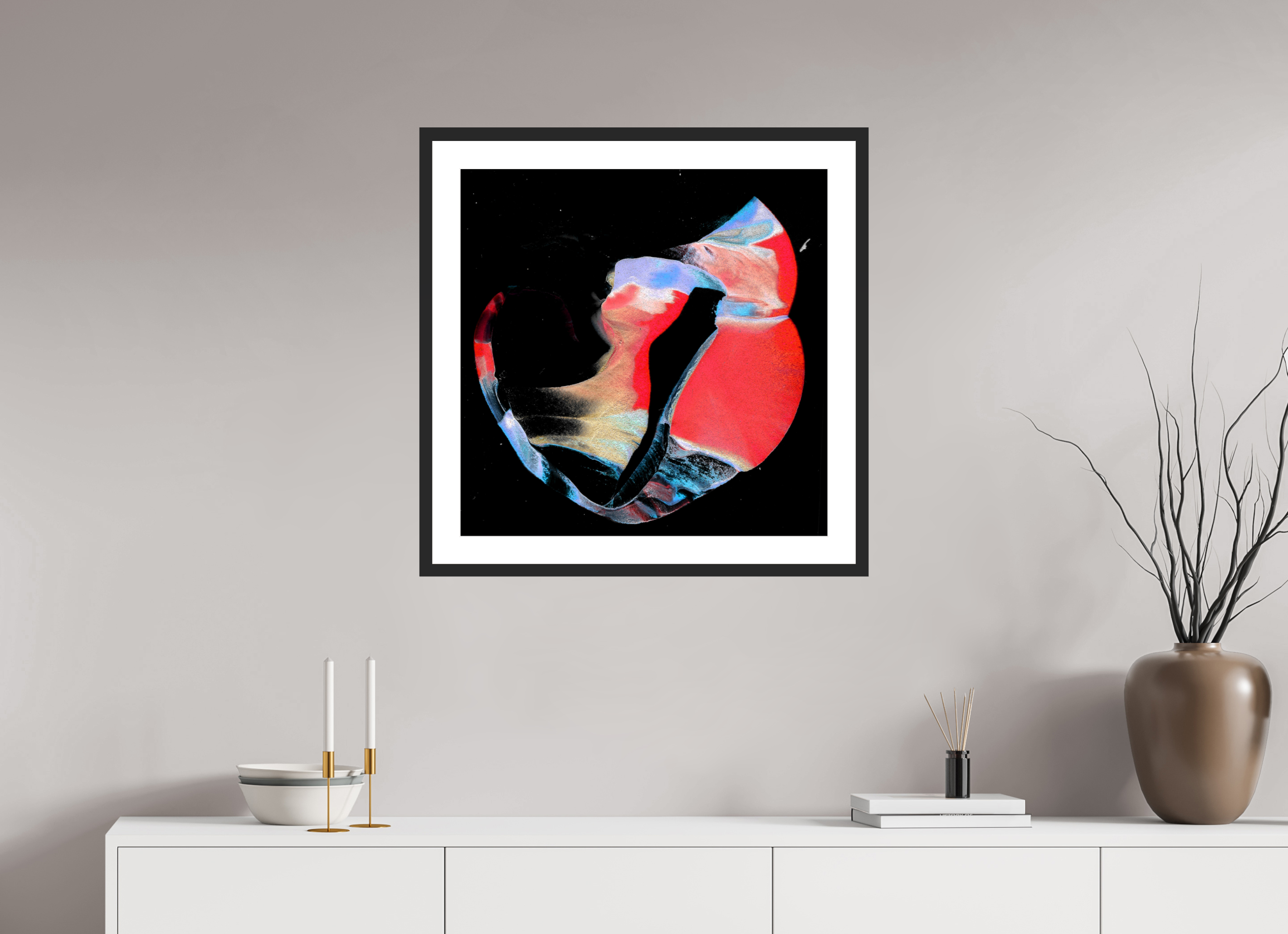 25 x 25″, Framed #1 Sands of Times
