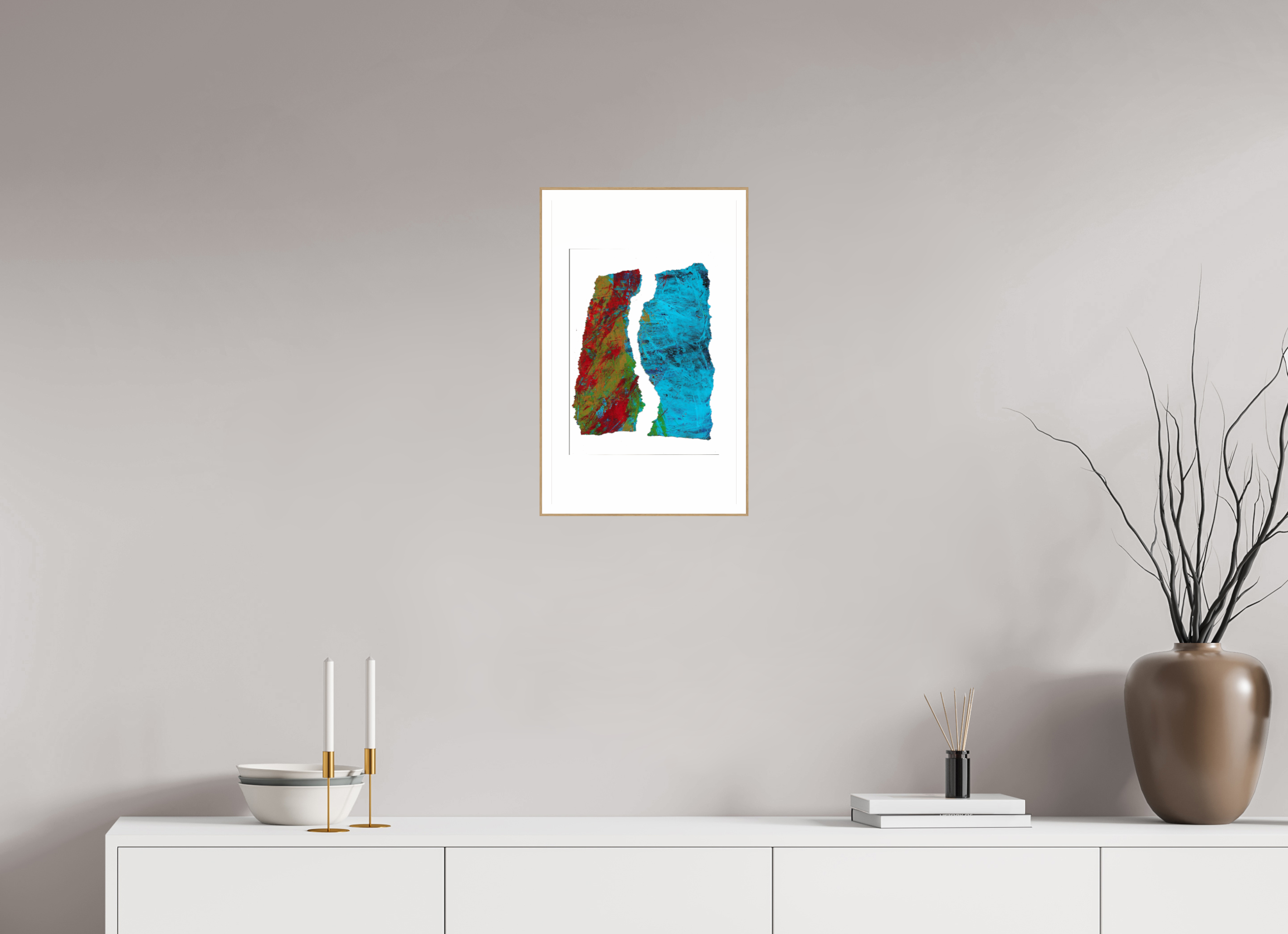 12 x 20″, Solid Wood ArtBox (Oak) Earth & Water