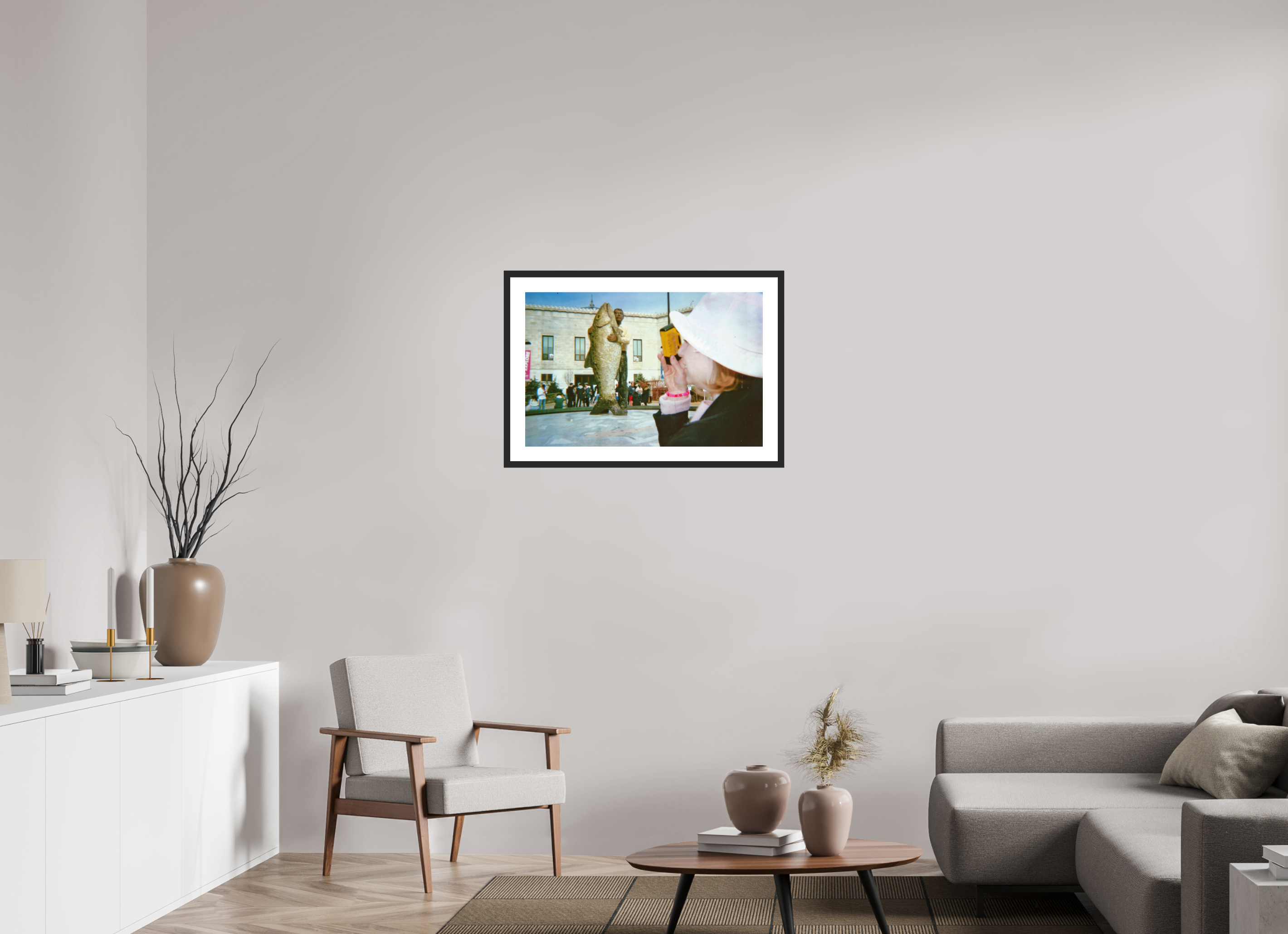 30.6 x 20″, Fuji Crystal Archive Print Framed (Black) Hello Fish Man