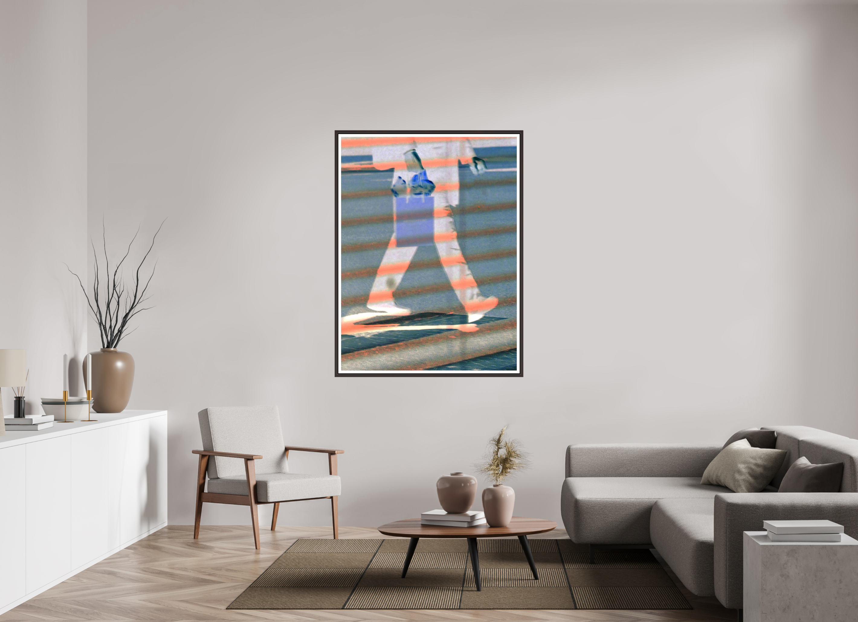 42 x 56″, Floater Frame (Alder Brown) Push
