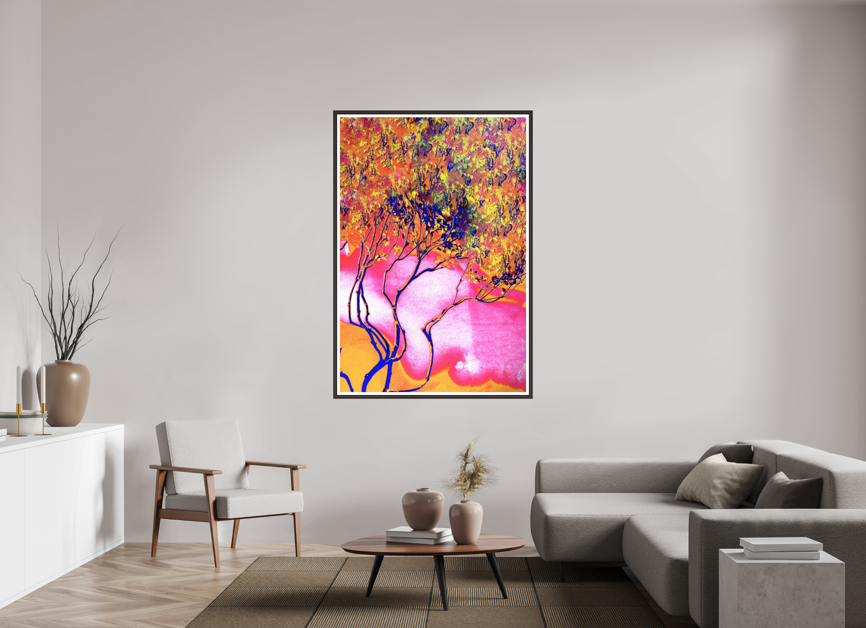 43 x 63.6″, Floater Frame (Alder Brown) tree