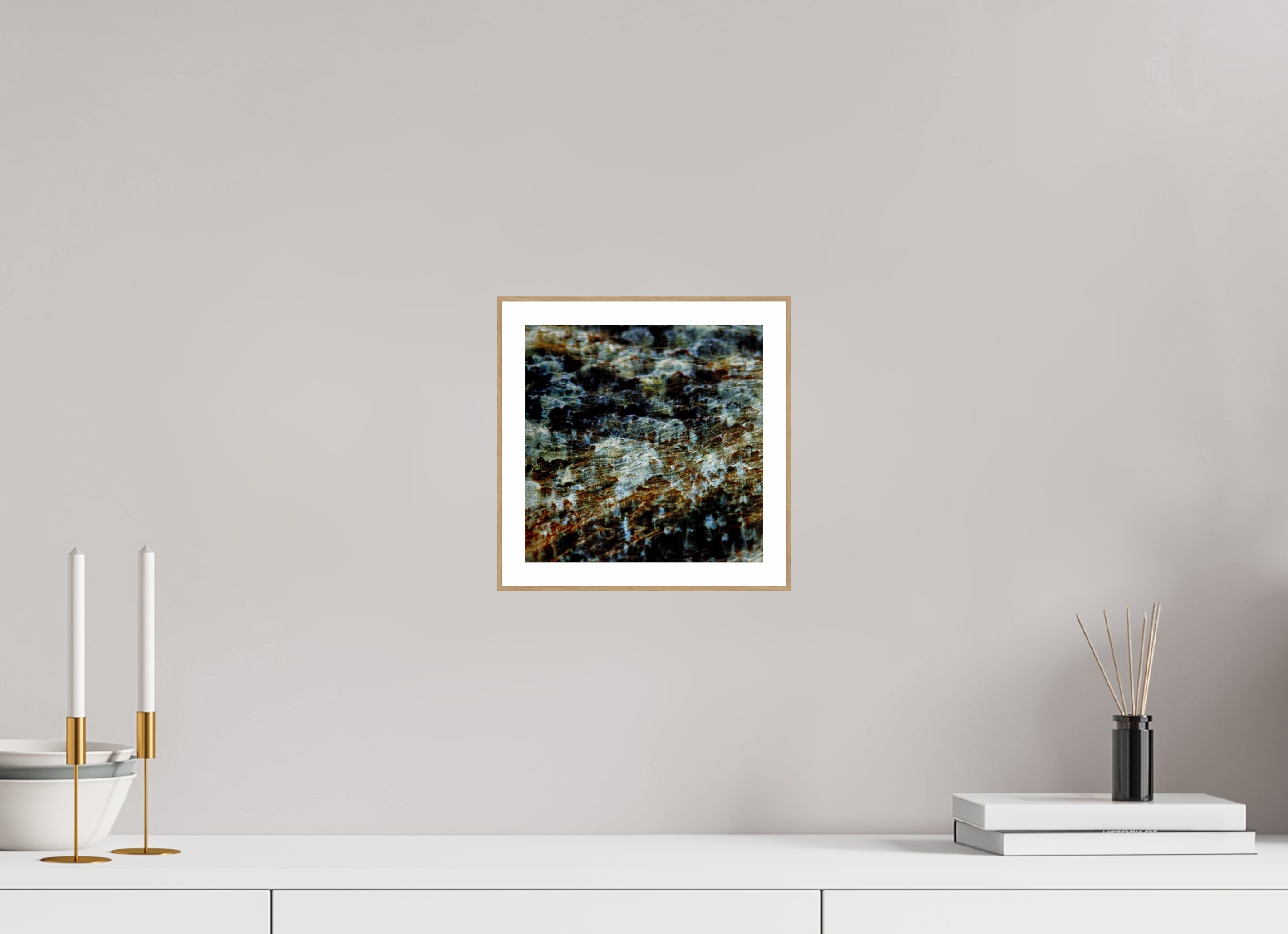 8 x 8″, Solid Wood ArtBox (Oak) Digital Snow